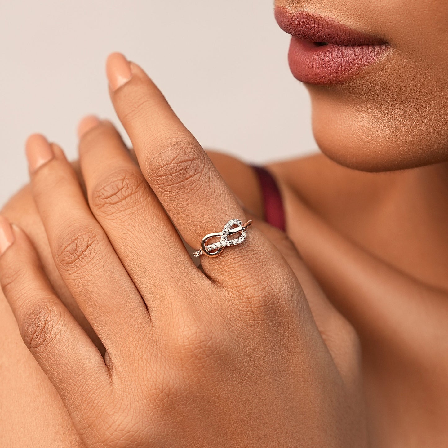 Infinity Promise Diamond Ring-Rose Gold