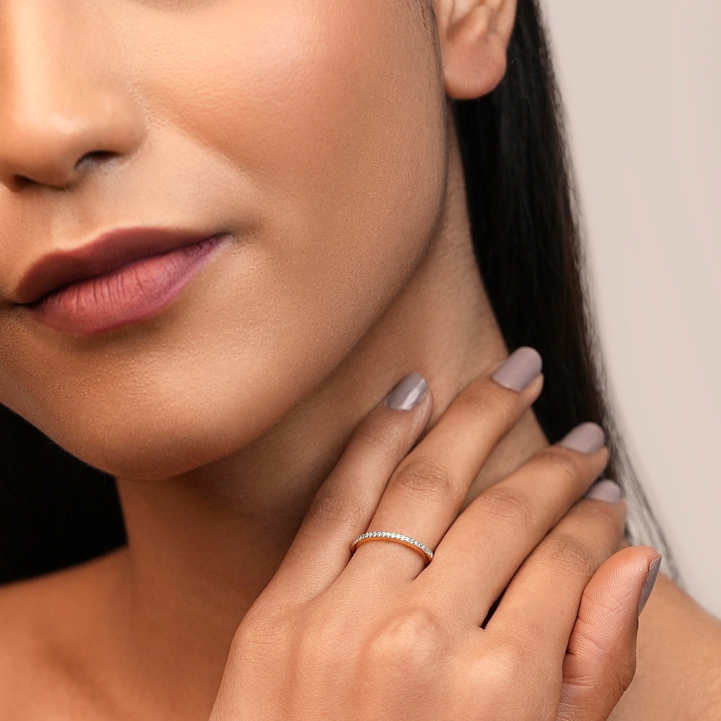 Stackable Diamond Band-Yellow Gold
