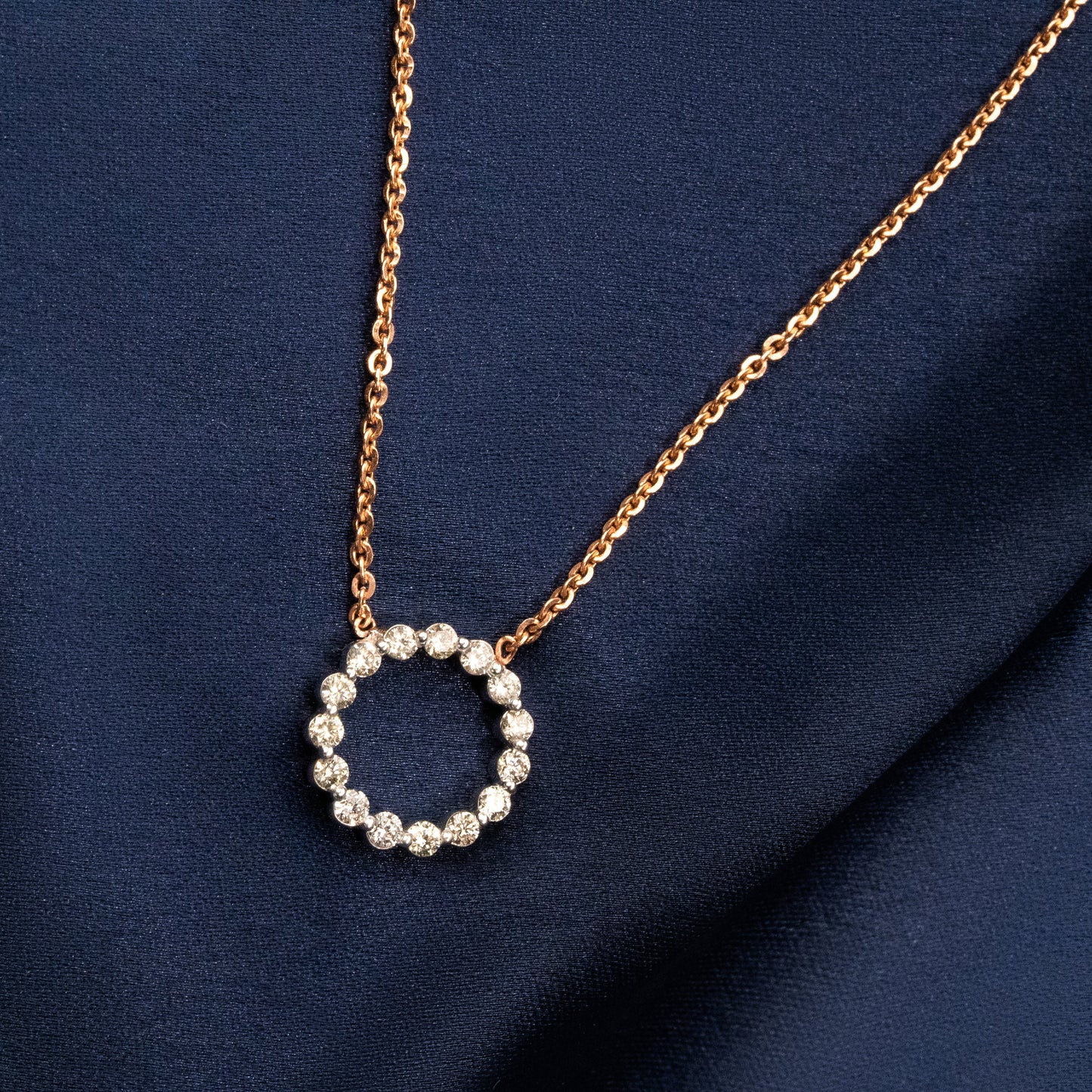 Brilliant Diamond Chain Necklace-Rose Gold