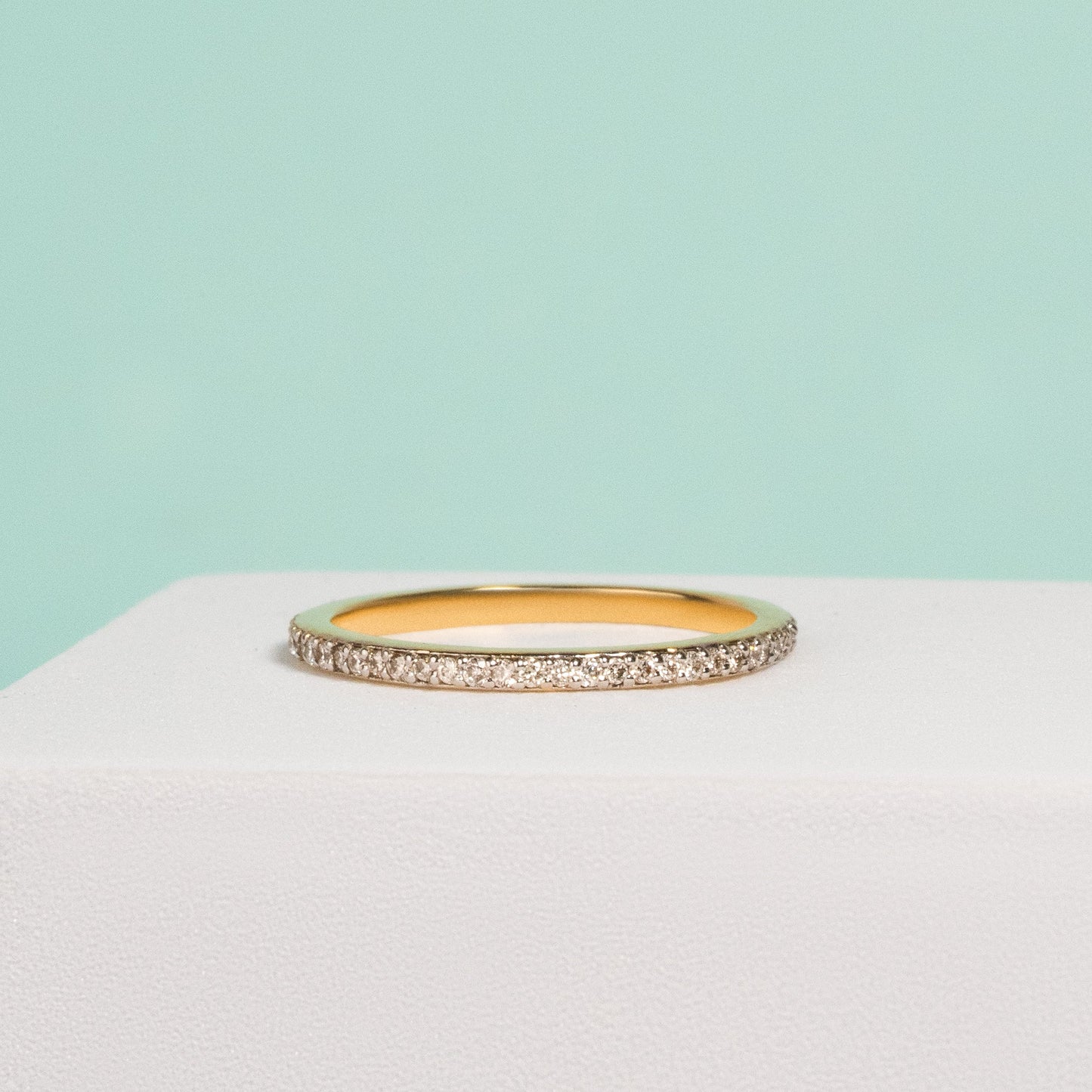 Stackable Diamond Band-Yellow Gold