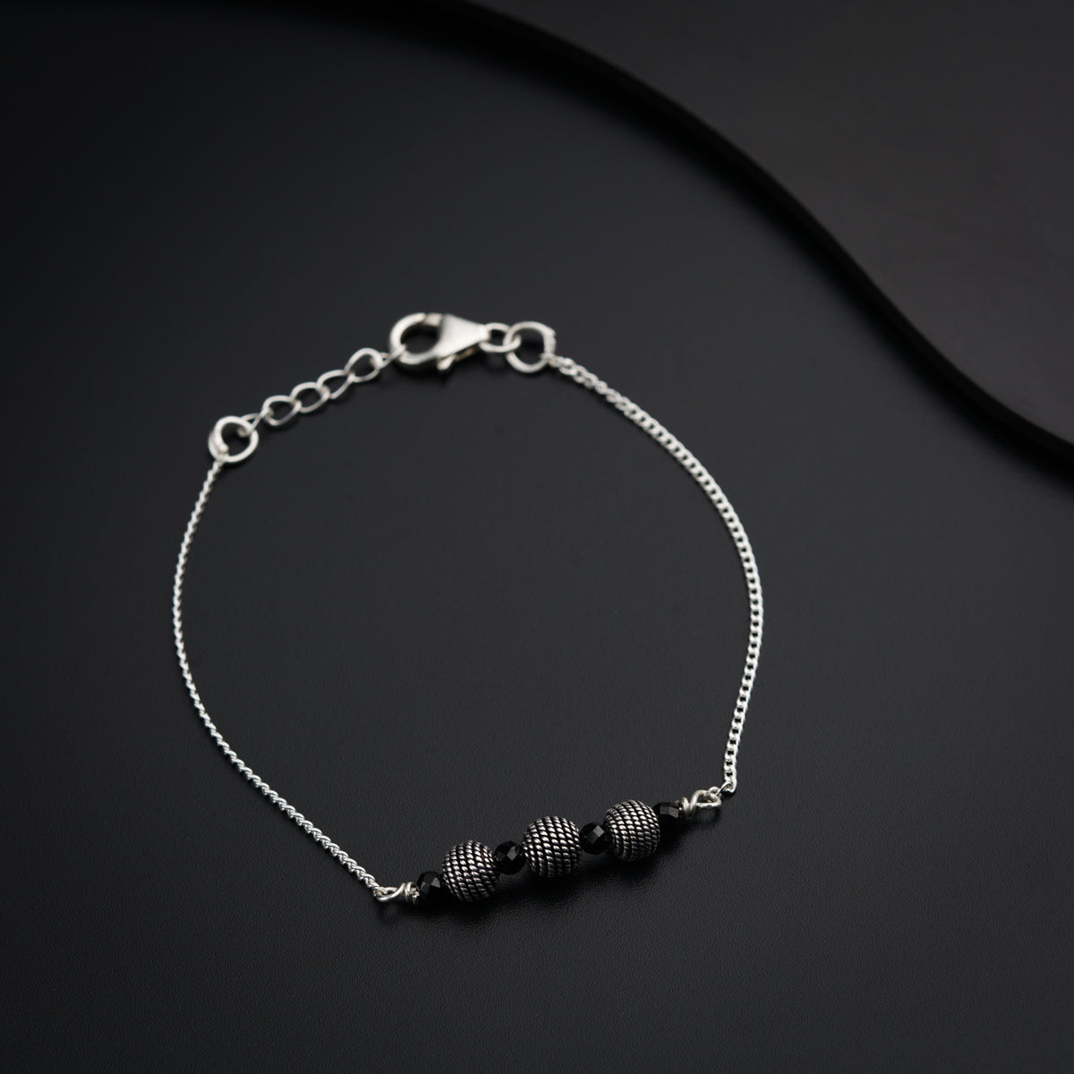 Silver Bead Mangalsutra Bracelet