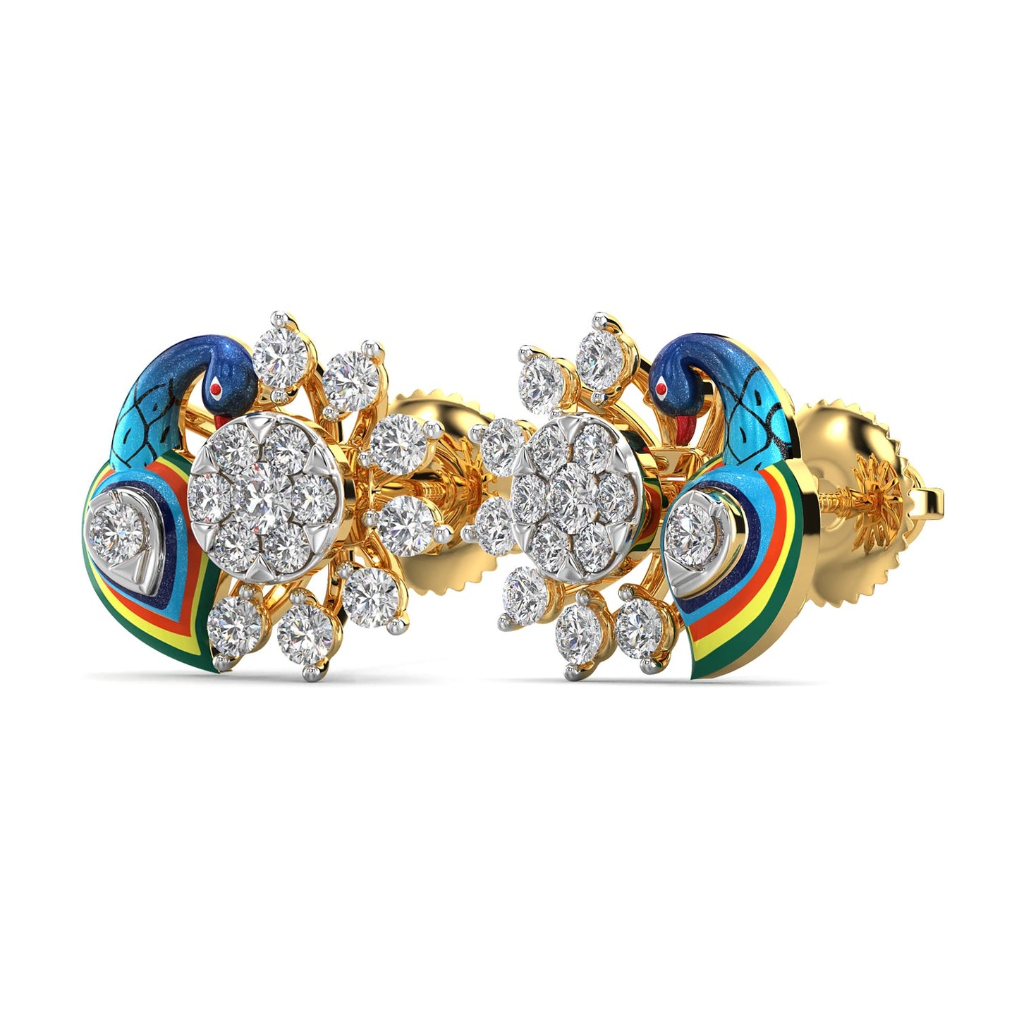 Mistic Plume Earrings-Yellow Gold