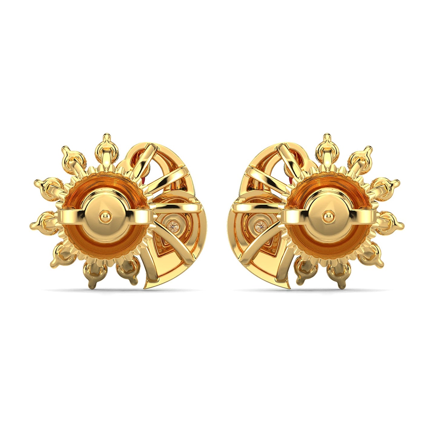 Mistic Plume Earrings-Yellow Gold