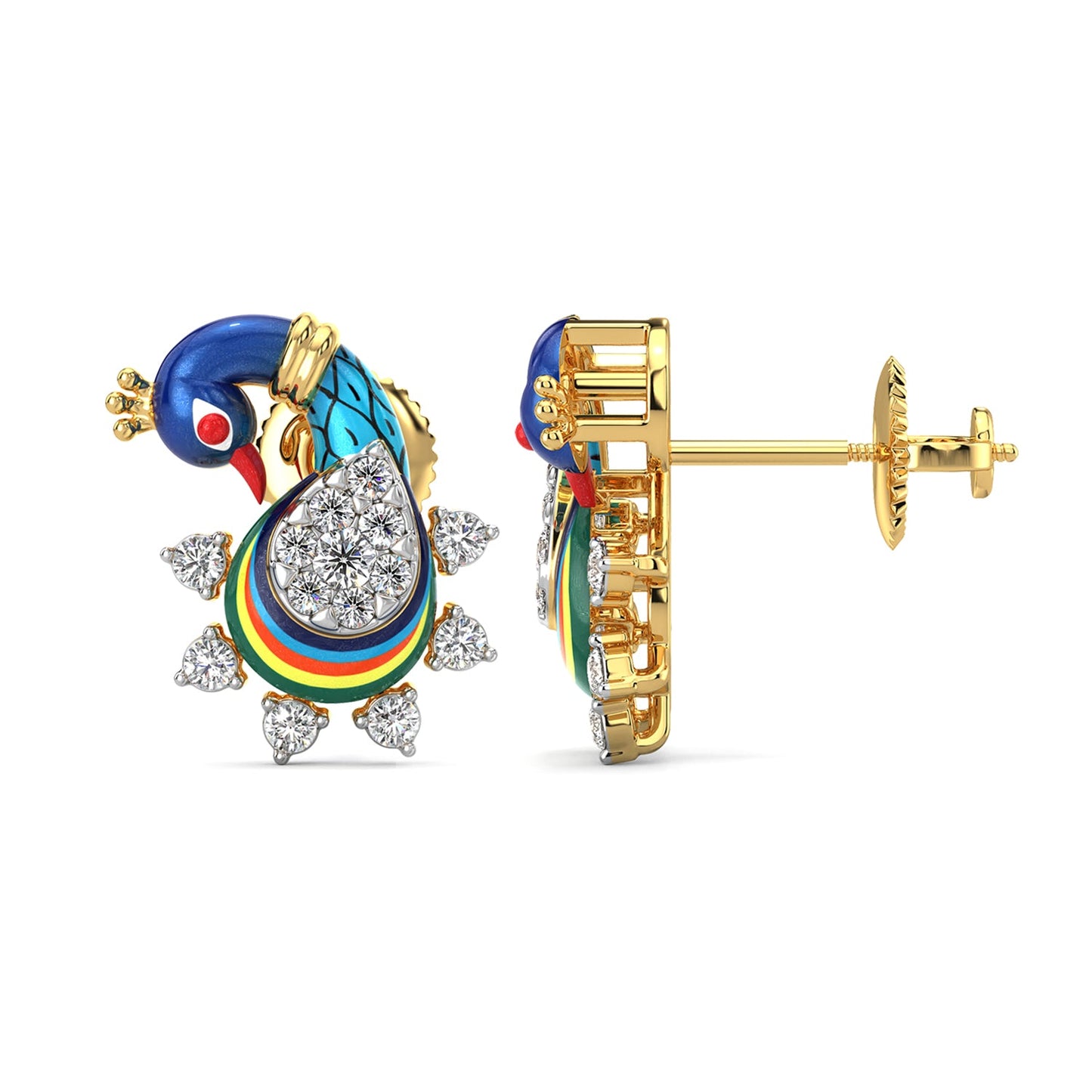 Chirpy Charms Earrings-Yellow Gold