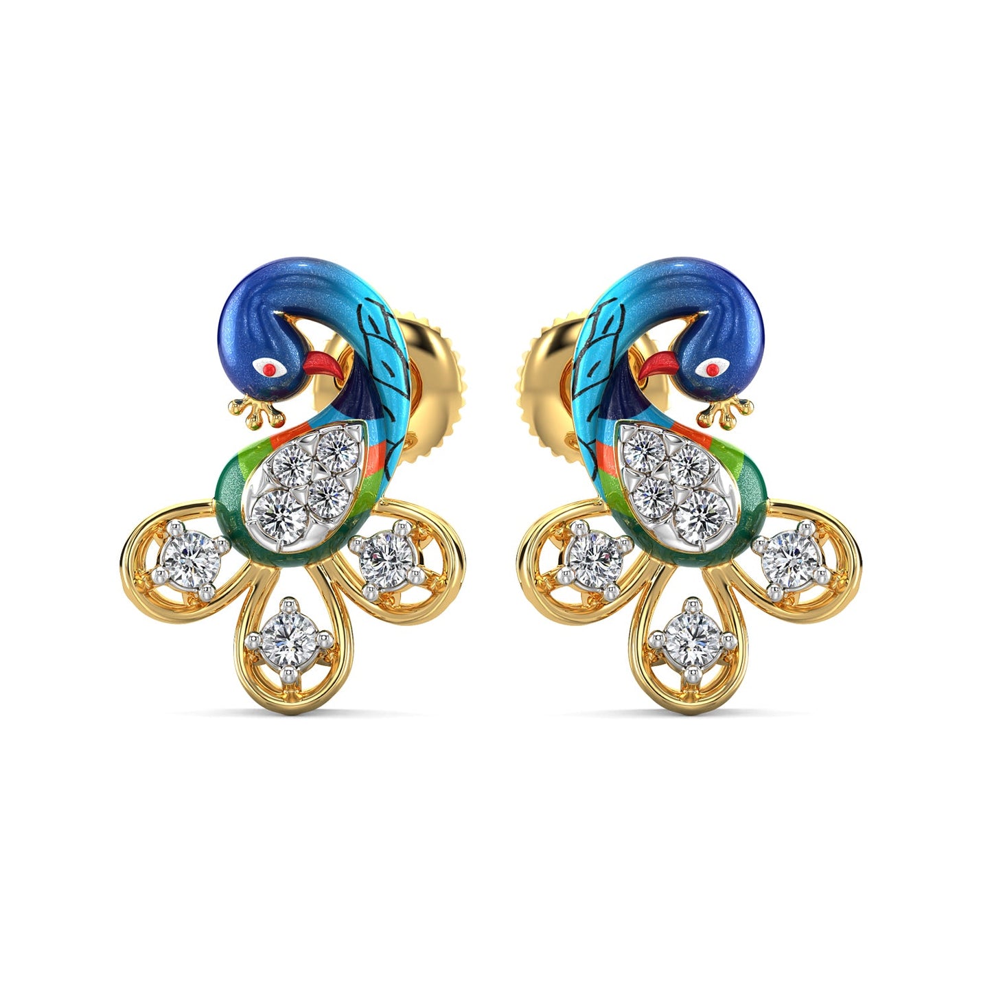 Whimsical Wings Earrings-Yellow Gold