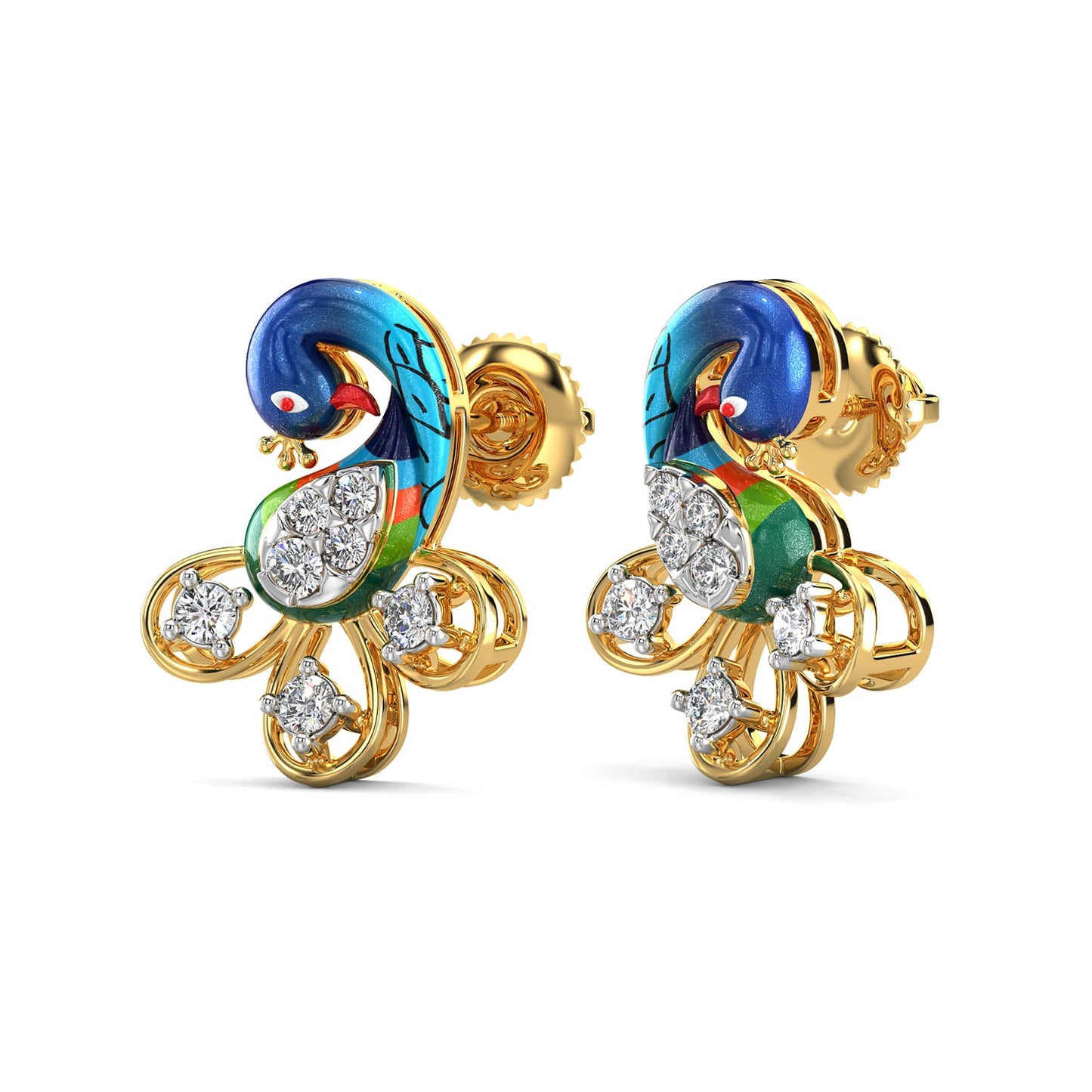 Whimsical Wings Earrings-Yellow Gold