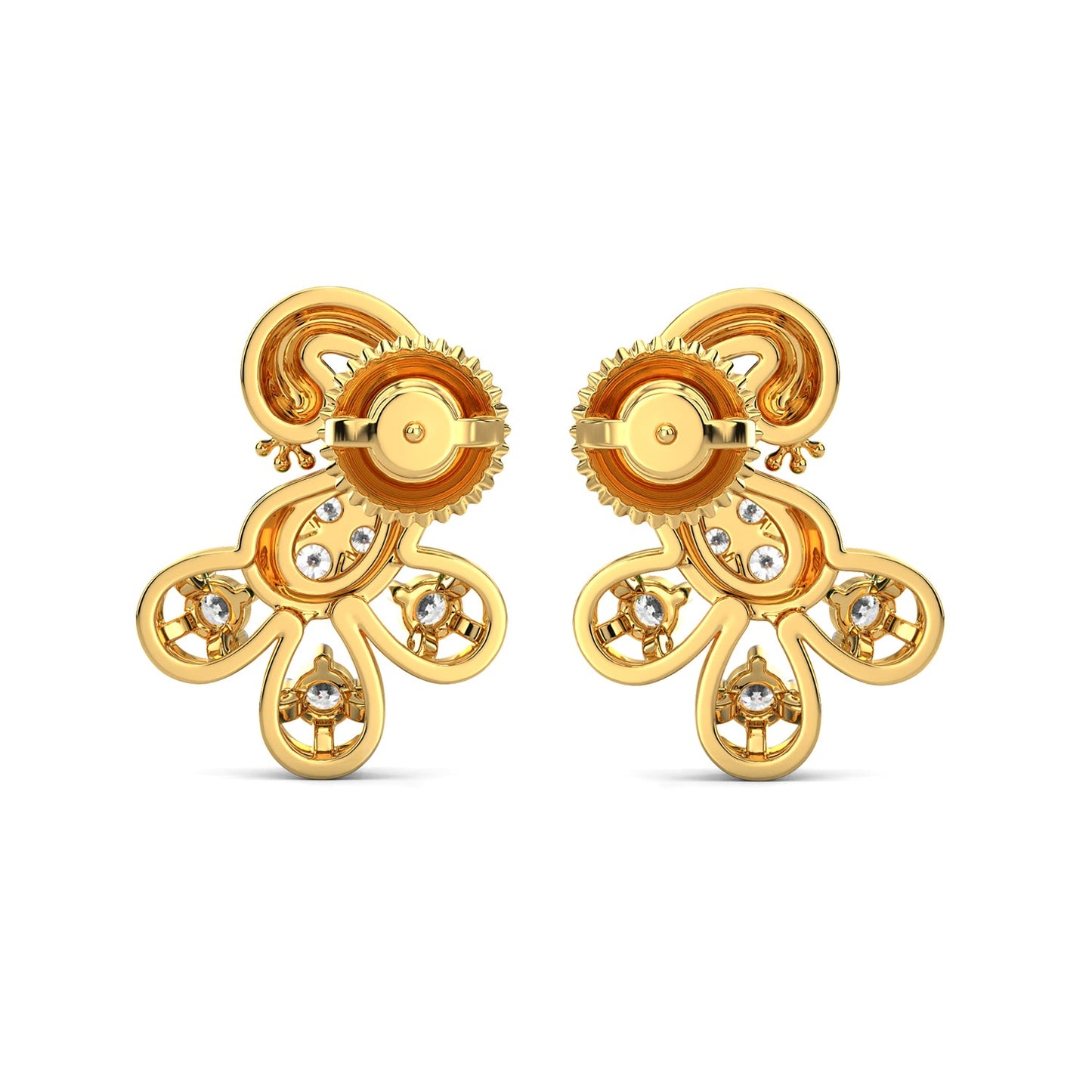 Whimsical Wings Earrings-Yellow Gold