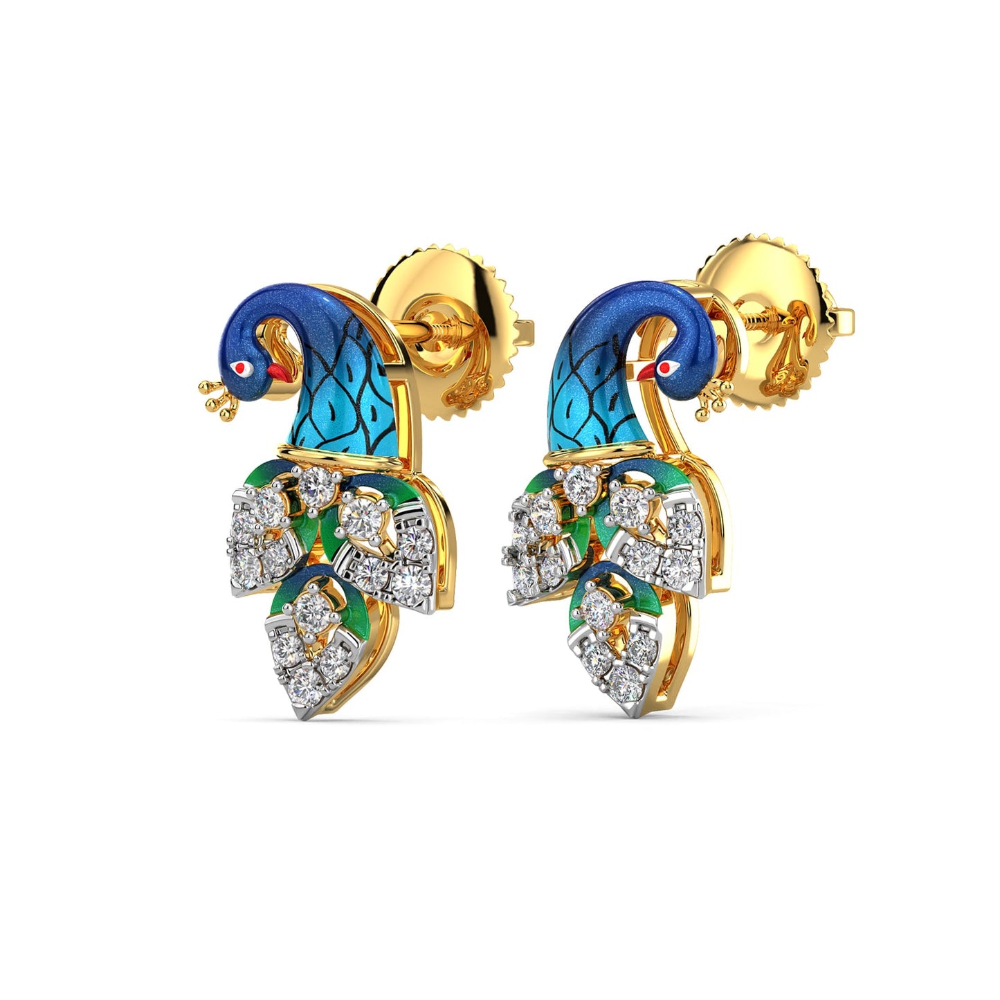 Royal Reflection Earring-Yellow Gold
