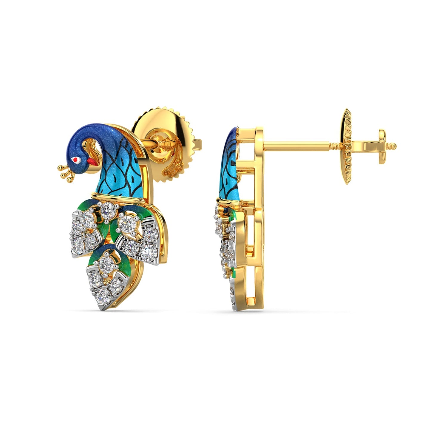 Royal Reflection Earring-Yellow Gold