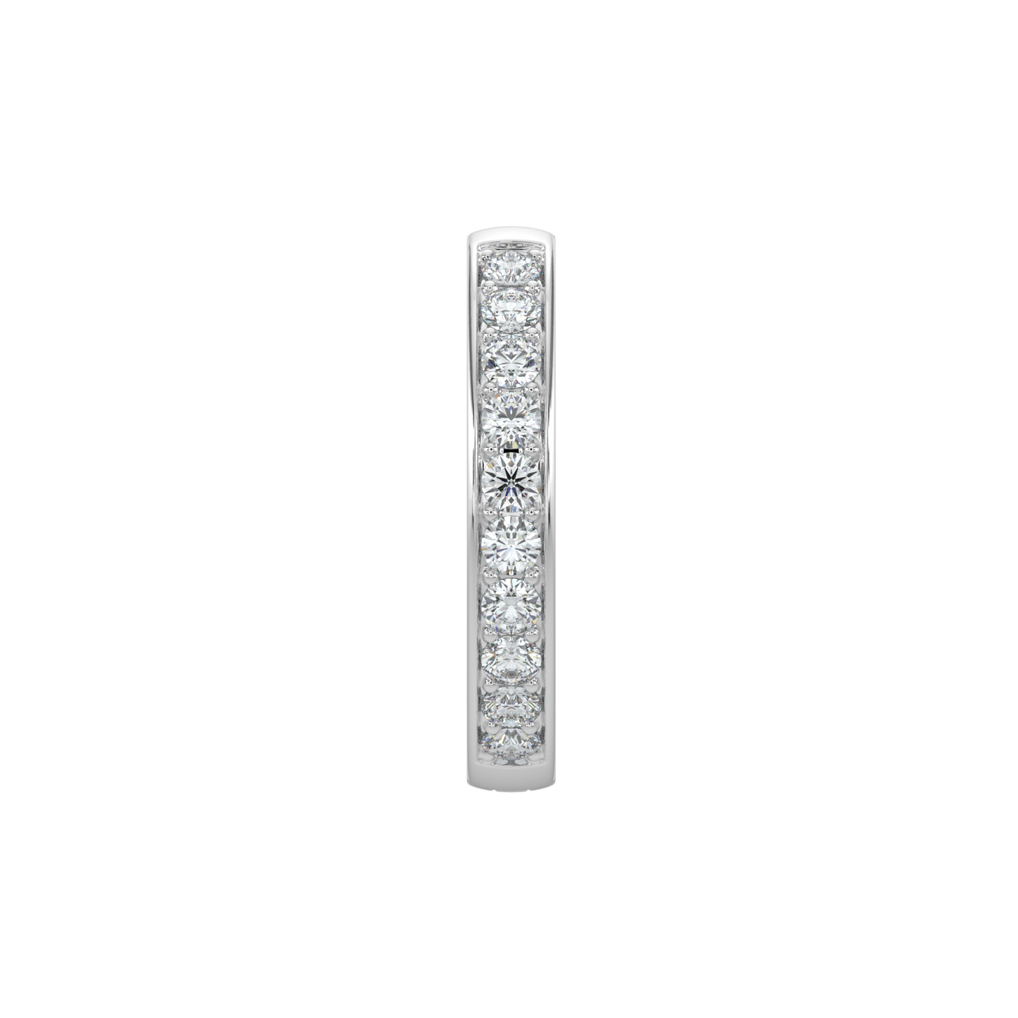 Round Diamond Hoops-White Gold