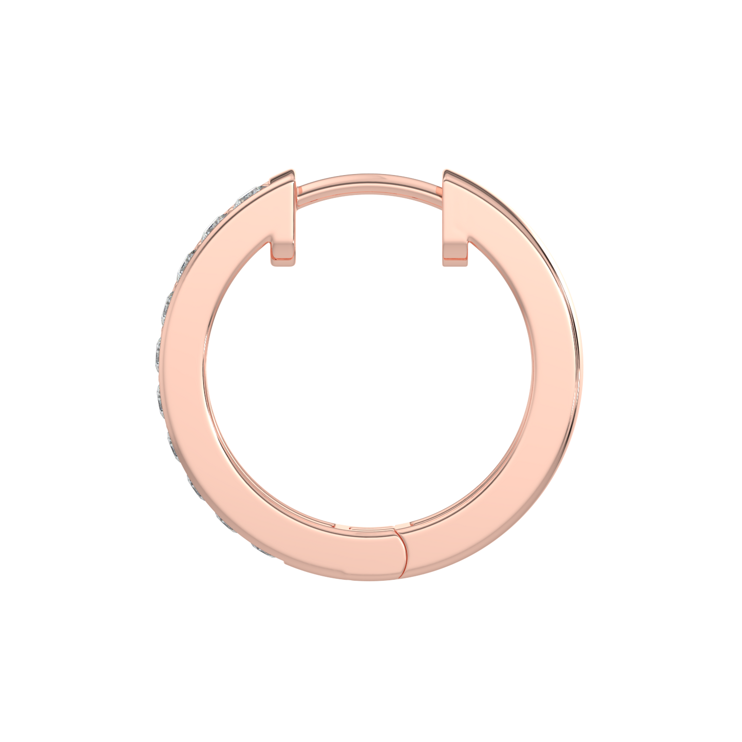 Round Diamond Hoops-Rose Gold