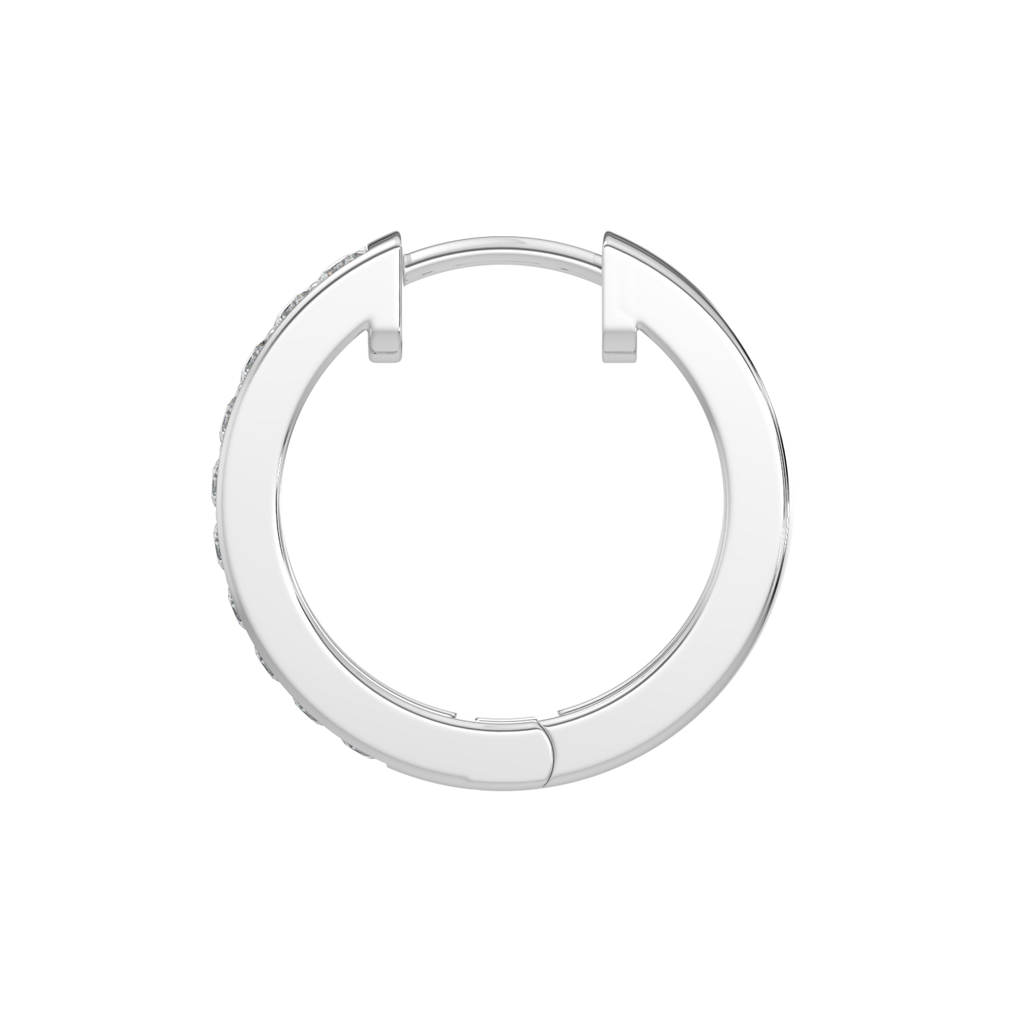Round Diamond Hoops-White Gold