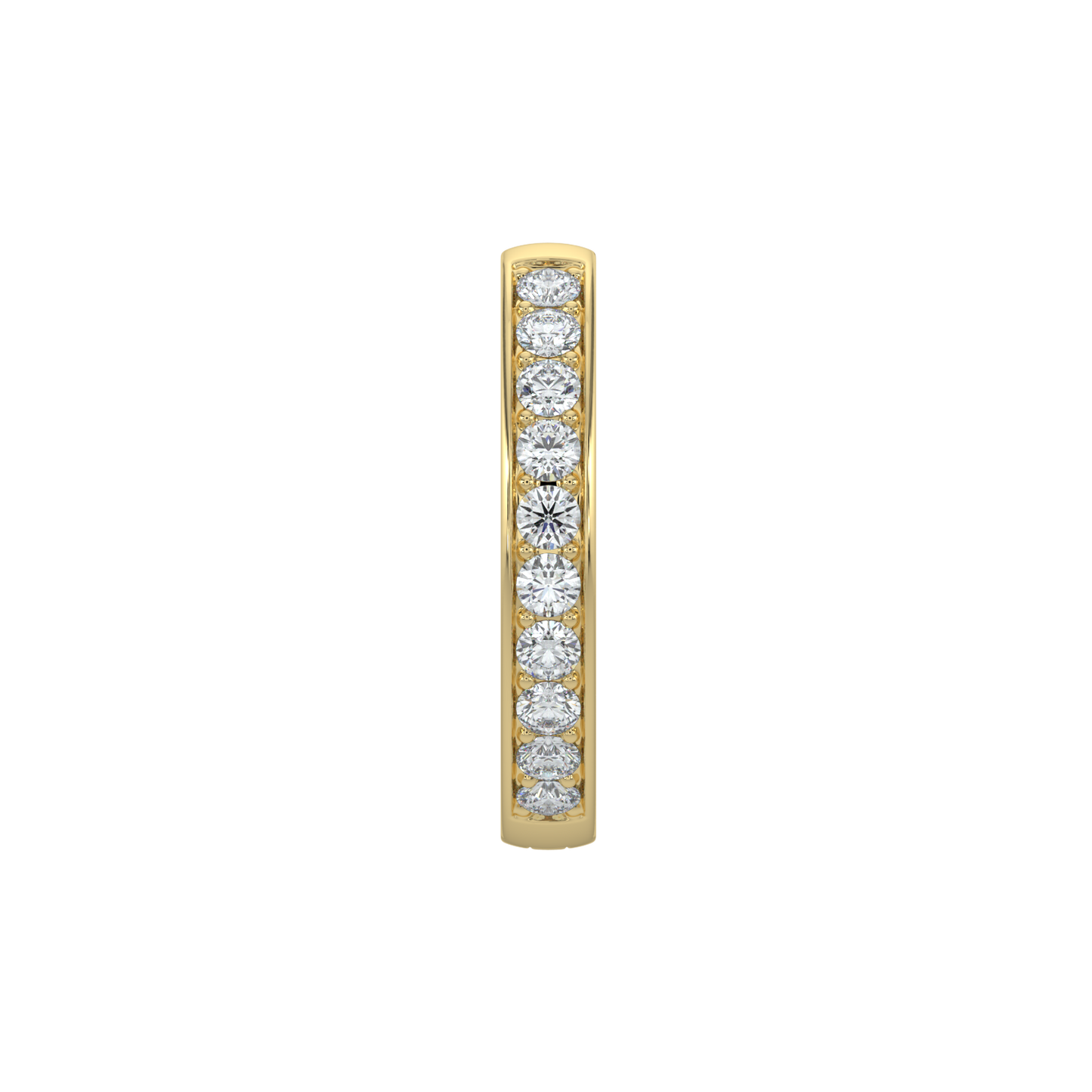 Round Diamond Hoops-Yellow Gold