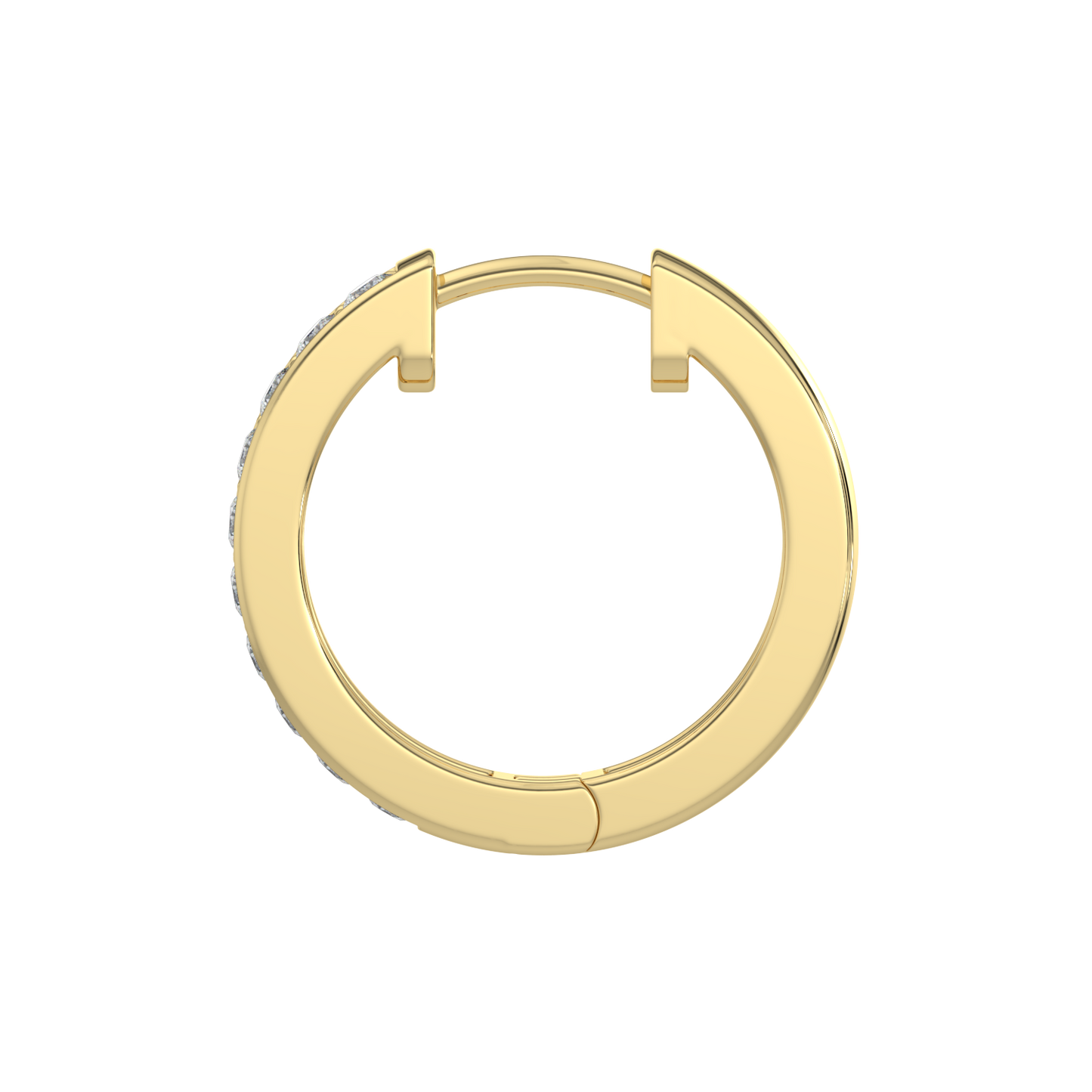 Round Diamond Hoops-Yellow Gold