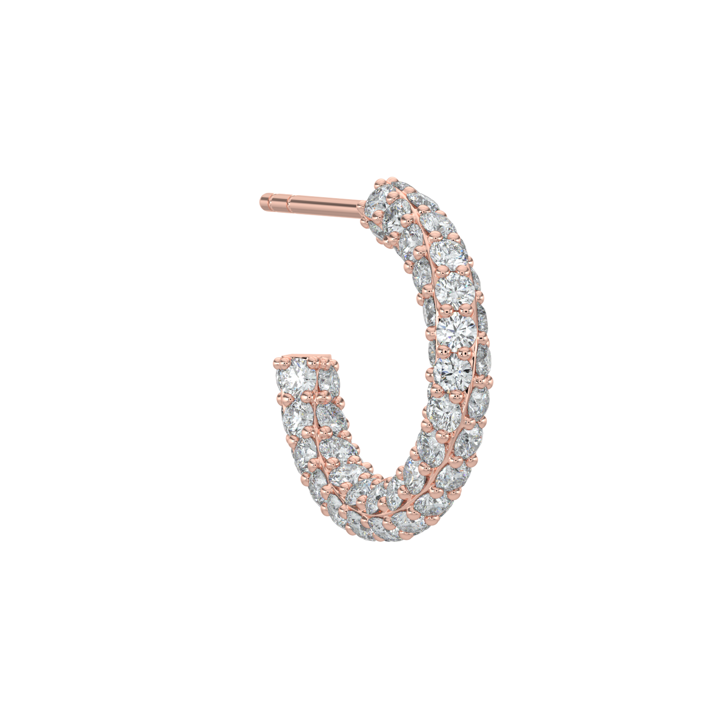 Brilliant Open Hoop Earrings-Rose Gold