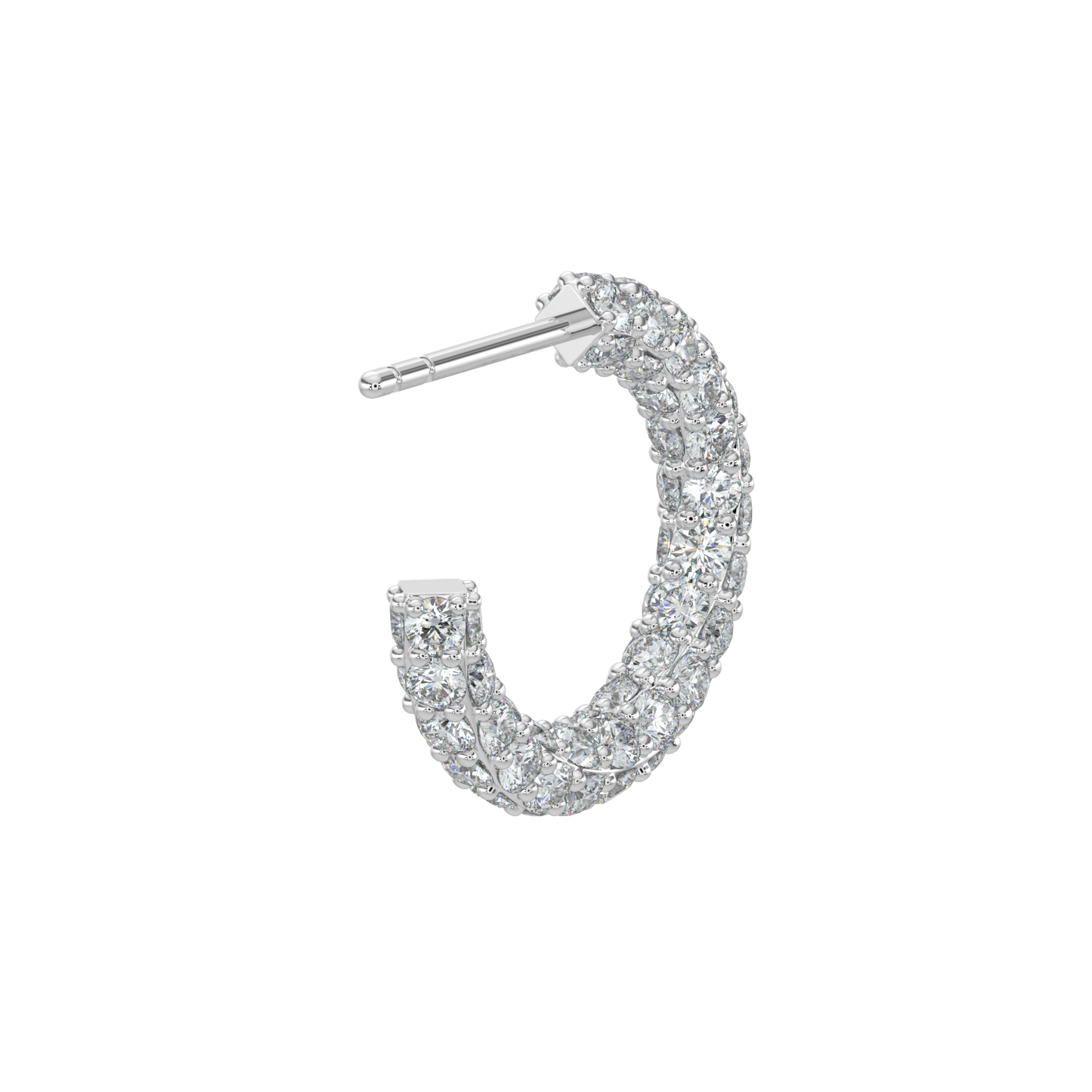 Brilliant Open Hoop Earrings-White Gold
