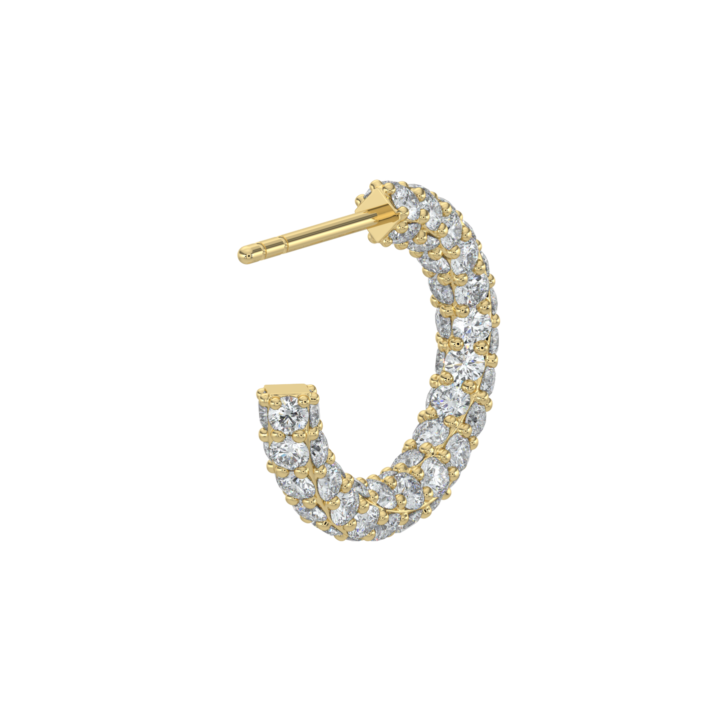 Brilliant Open Hoop Earrings-Yellow Gold