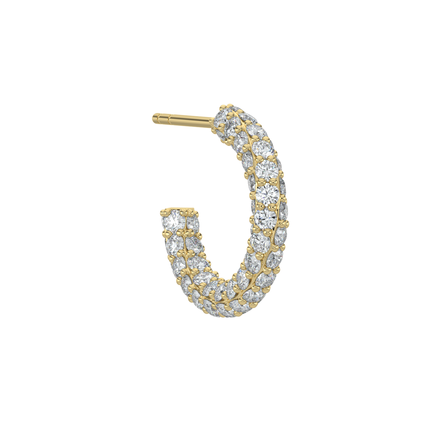 Brilliant Open Hoop Earrings-Yellow Gold