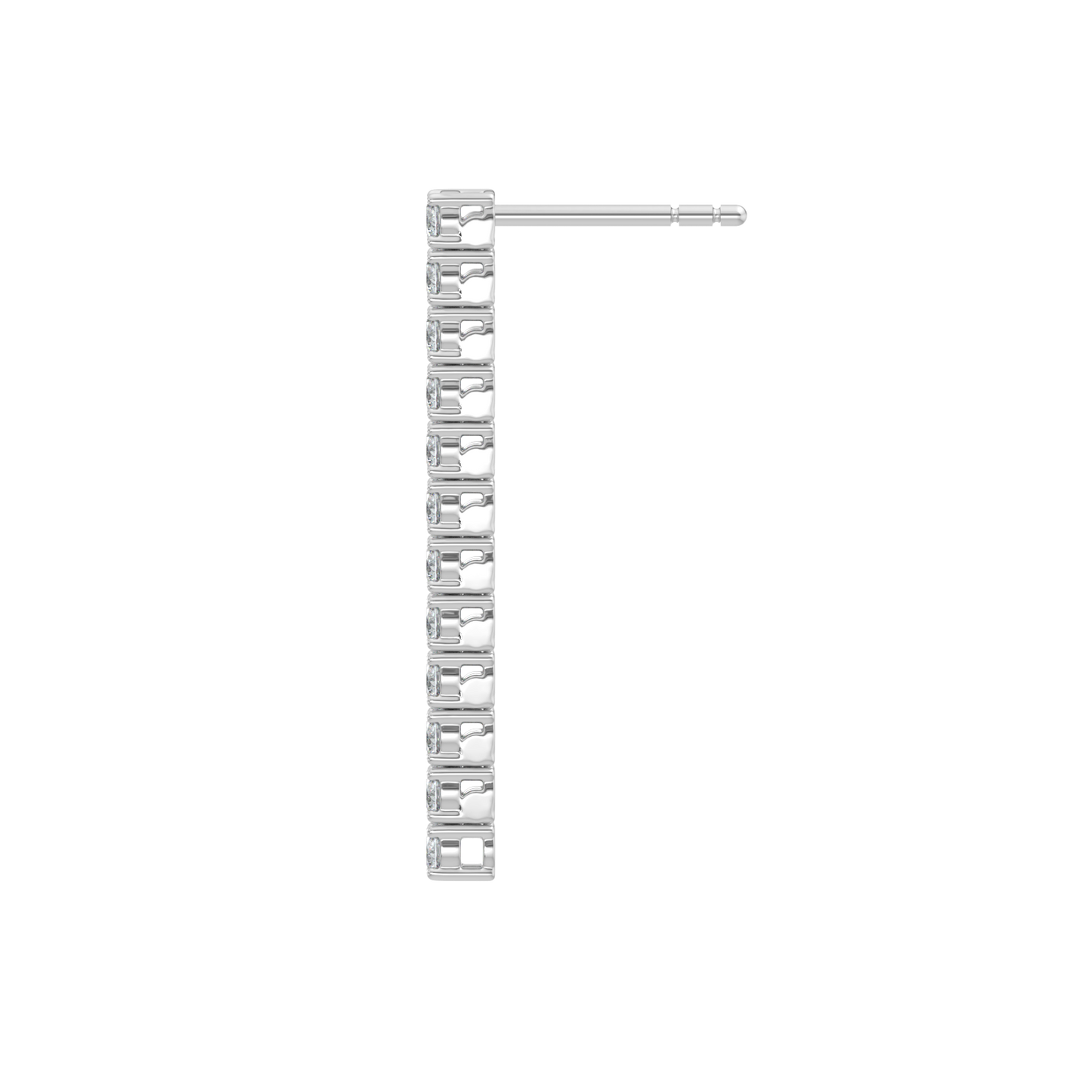 Thread Diamond Earrings-White Gold