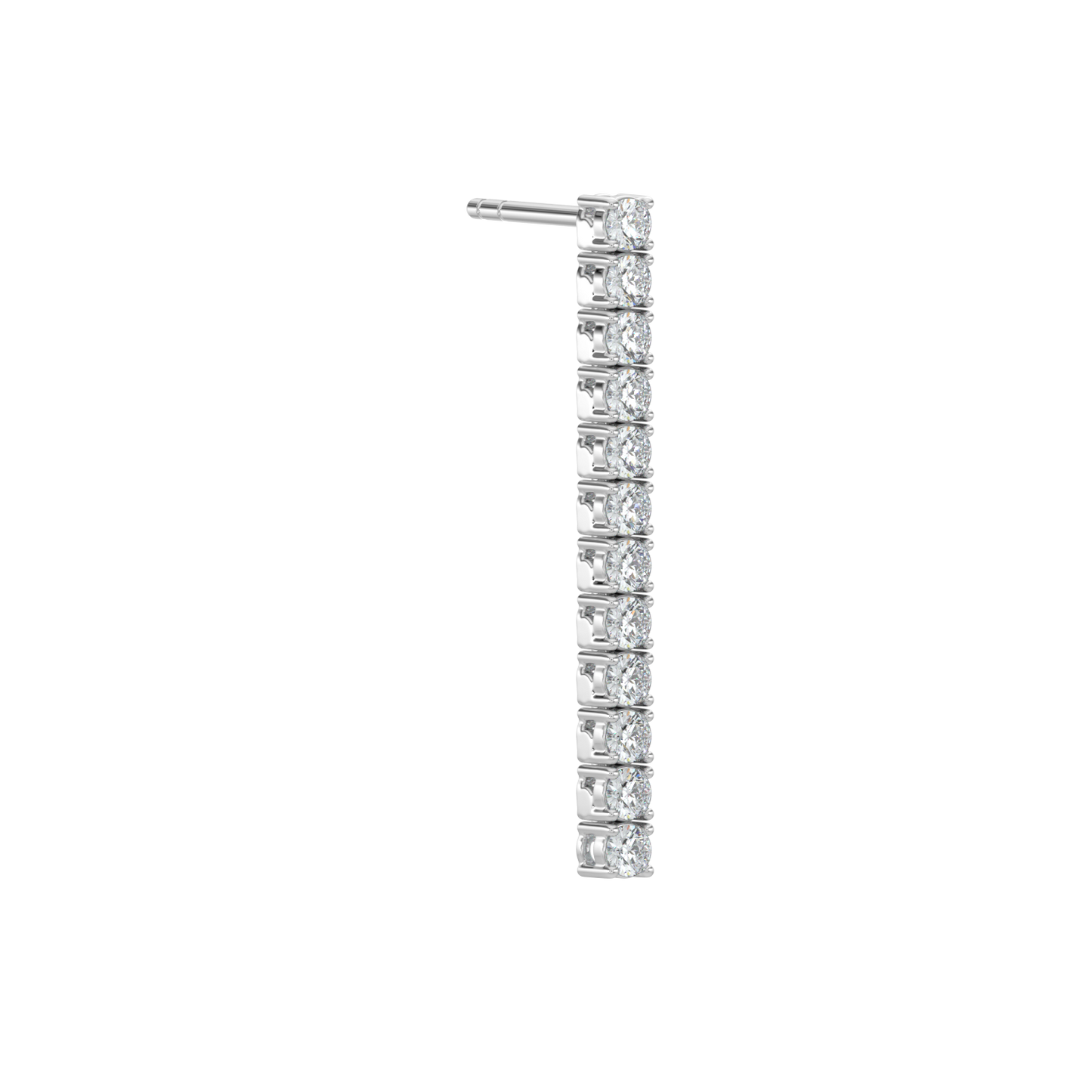 Thread Diamond Earrings-White Gold