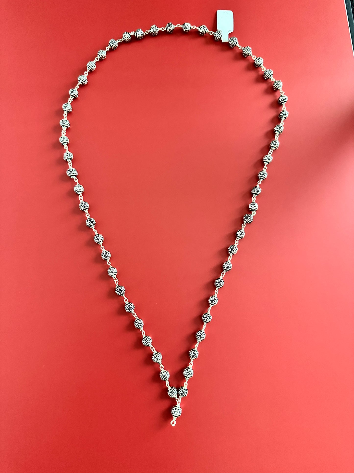 Sterling Silver Beaded Necklace Matar Maala Chain
