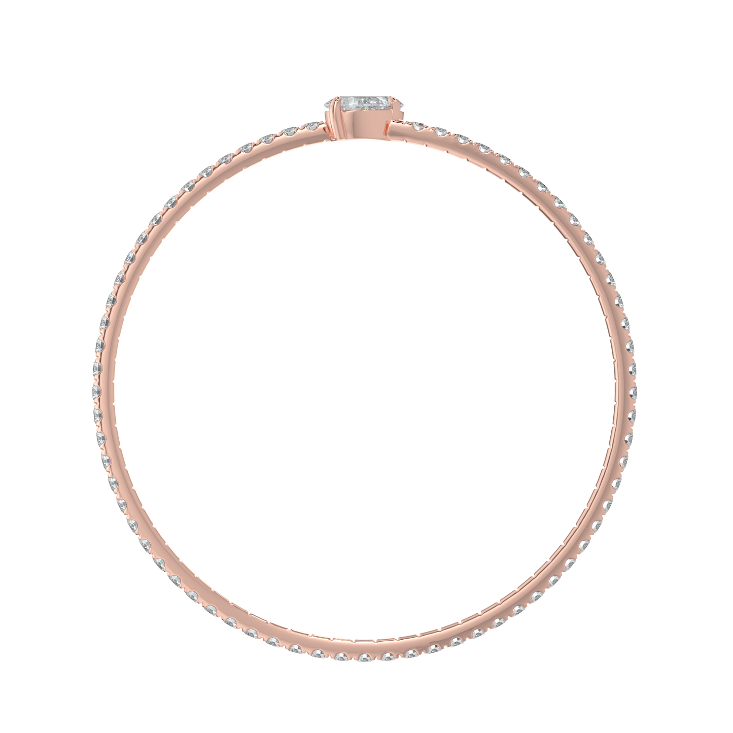 Pear Solitaire Diamond Bracelet-Rose Gold