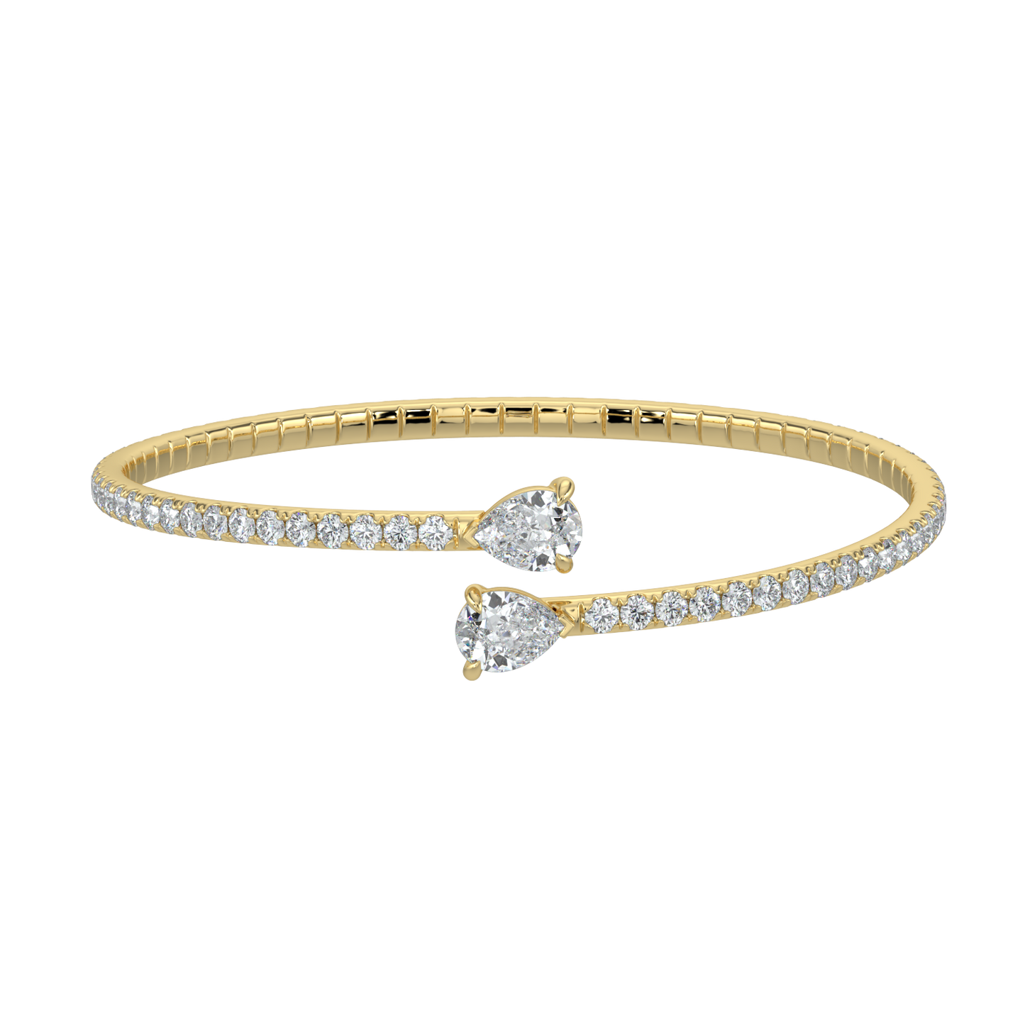 Pear Solitaire Diamond Bracelet-Yellow Gold