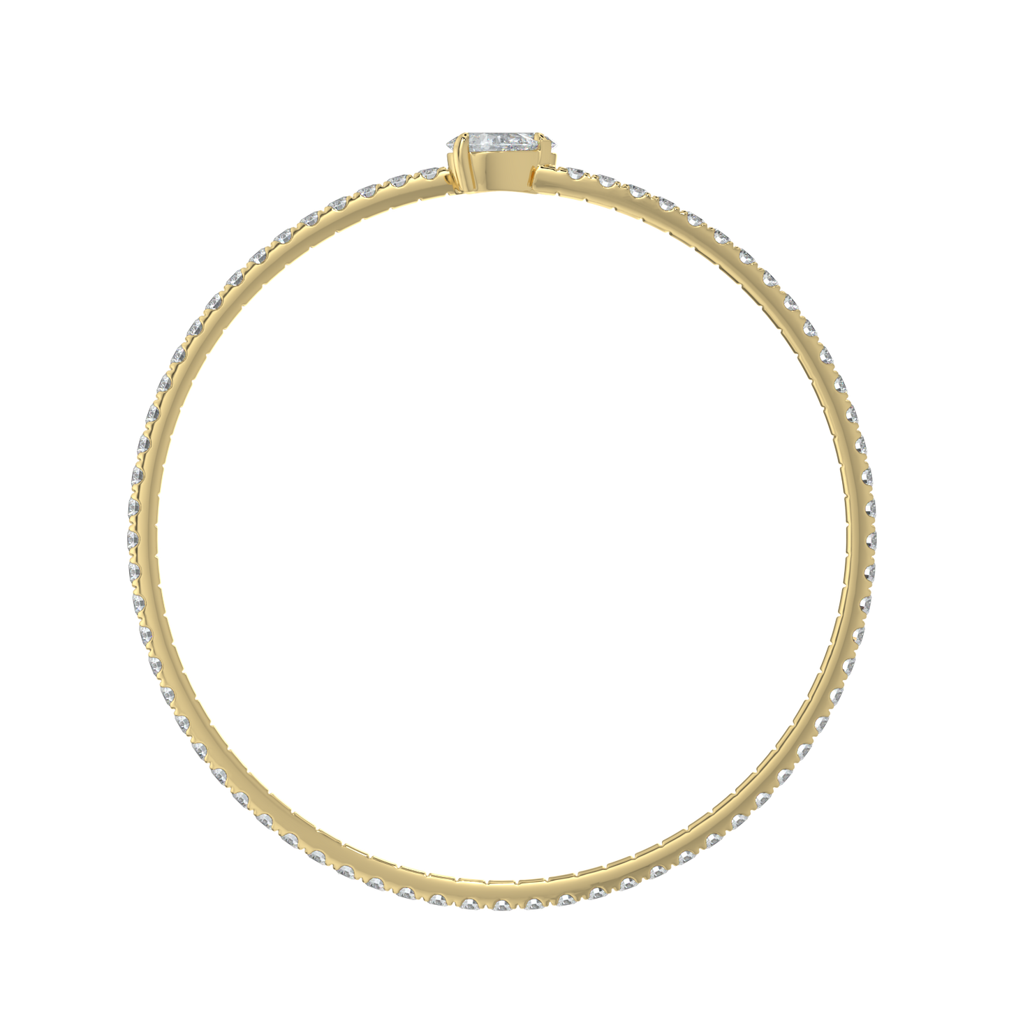 Pear Solitaire Diamond Bracelet-Yellow Gold