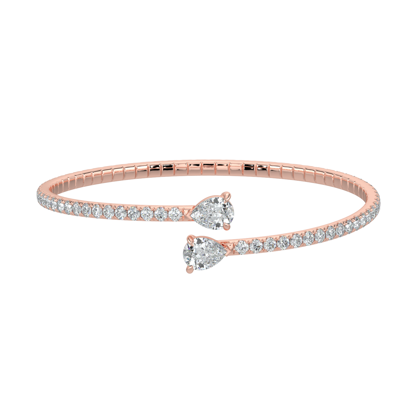 Pear Solitaire Diamond Bracelet-Rose Gold