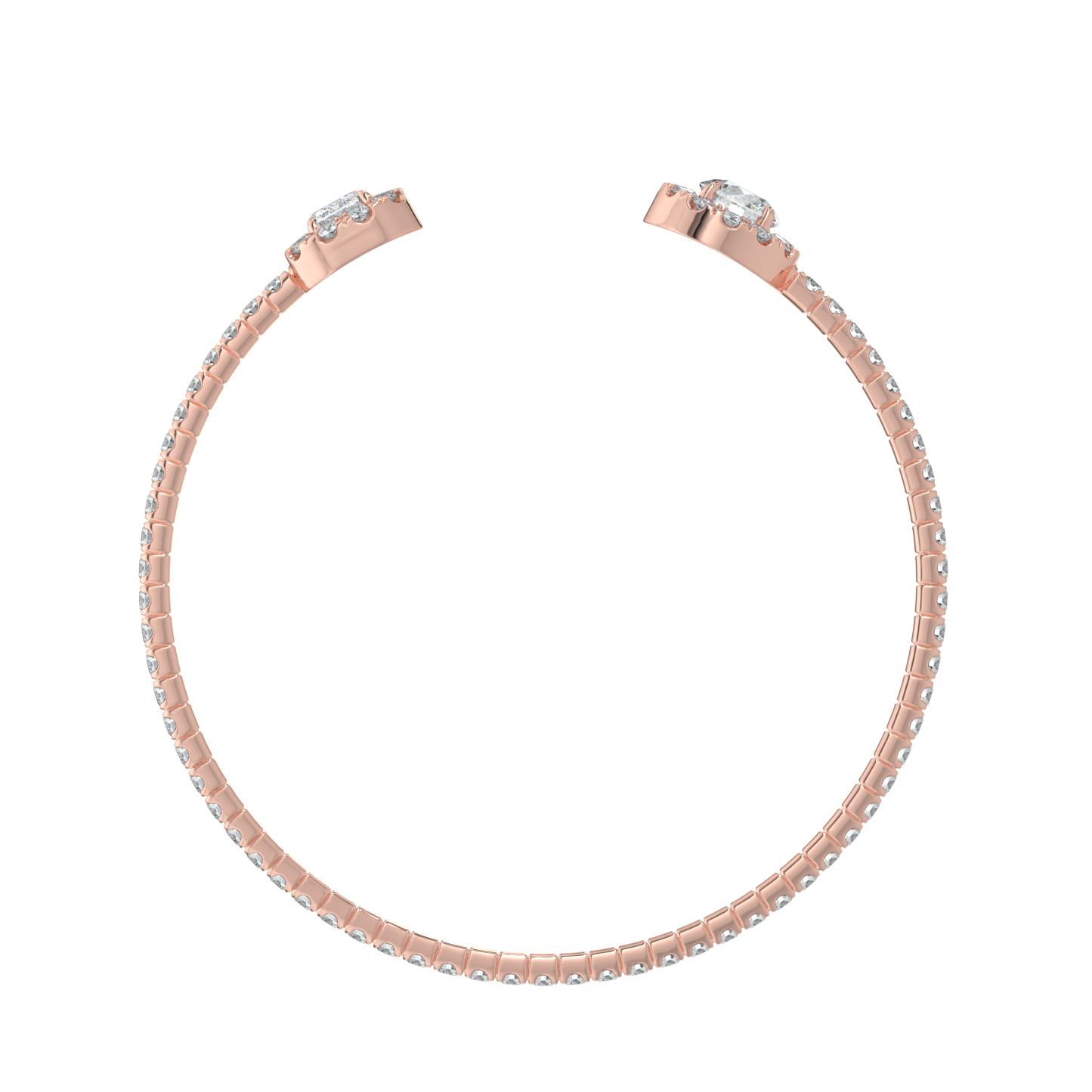 Dazzling Diamond Solitaire Bracelet-Rose Gold