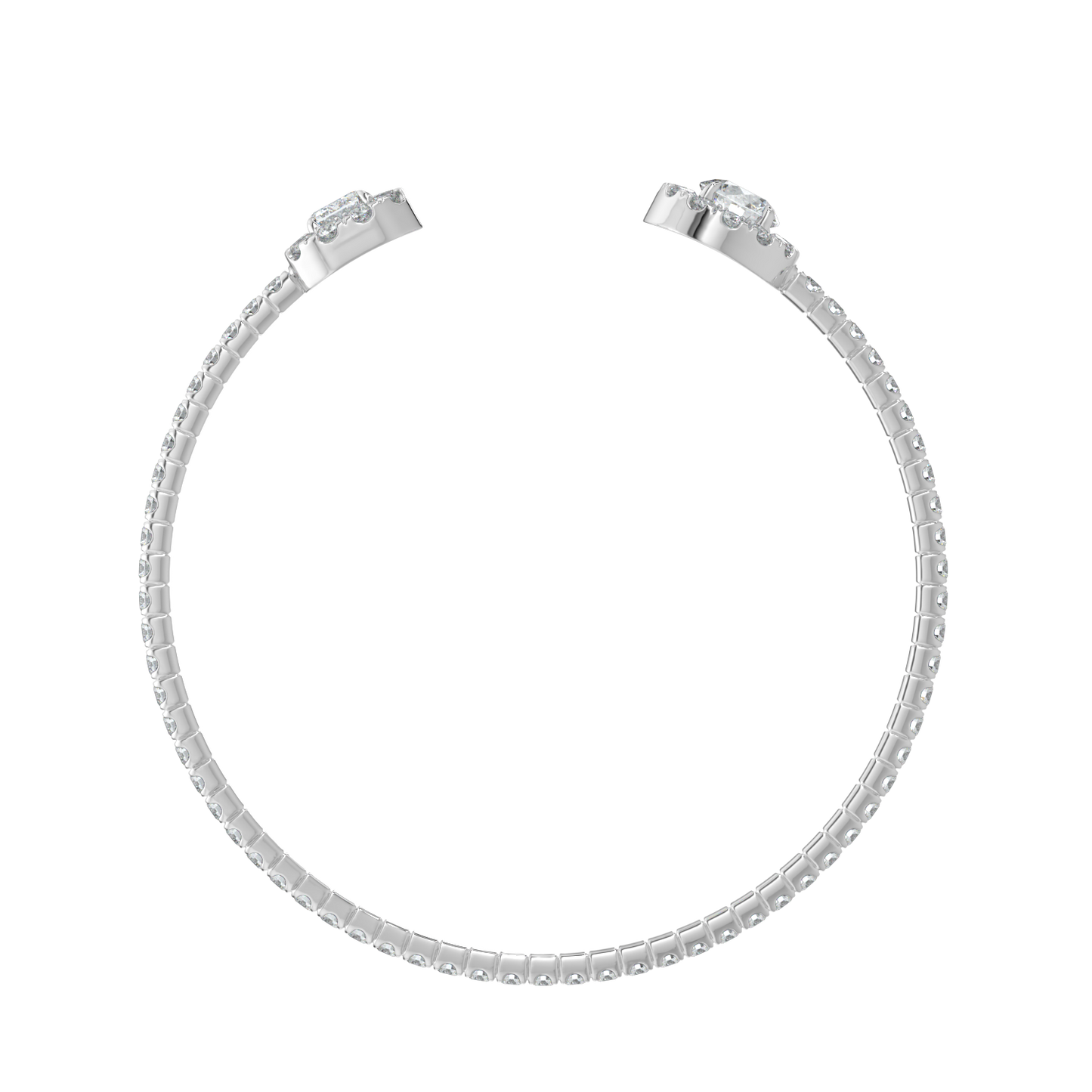Dazzling Diamond Solitaire Bracelet-White Gold