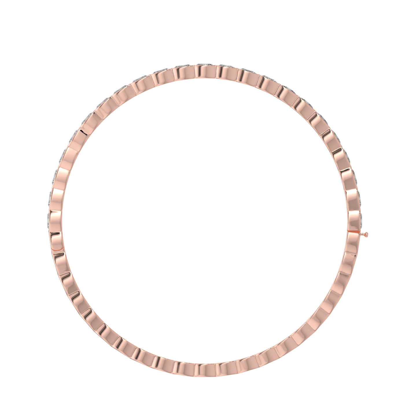 Oval Cut Diamond Bracelet-Rose Gold
