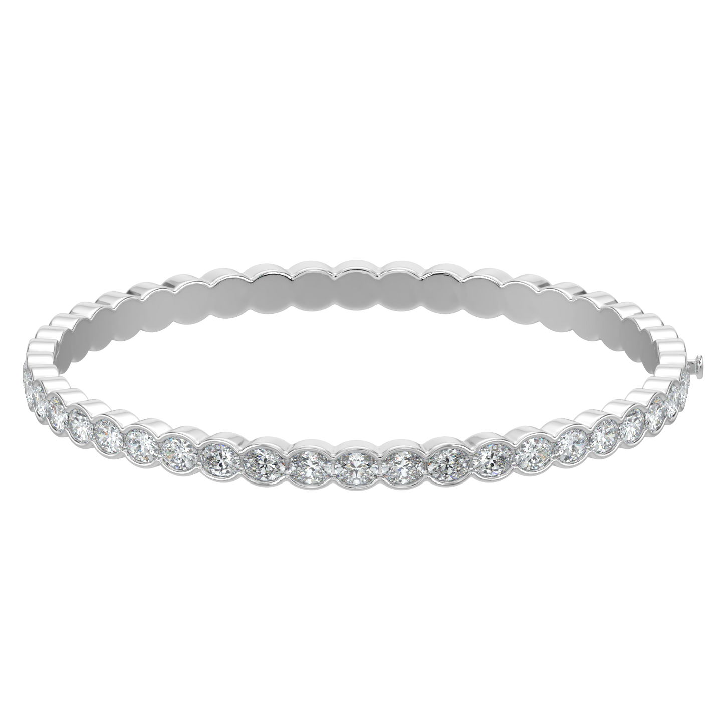 Oval Cut Diamond Bracelet-White Gold