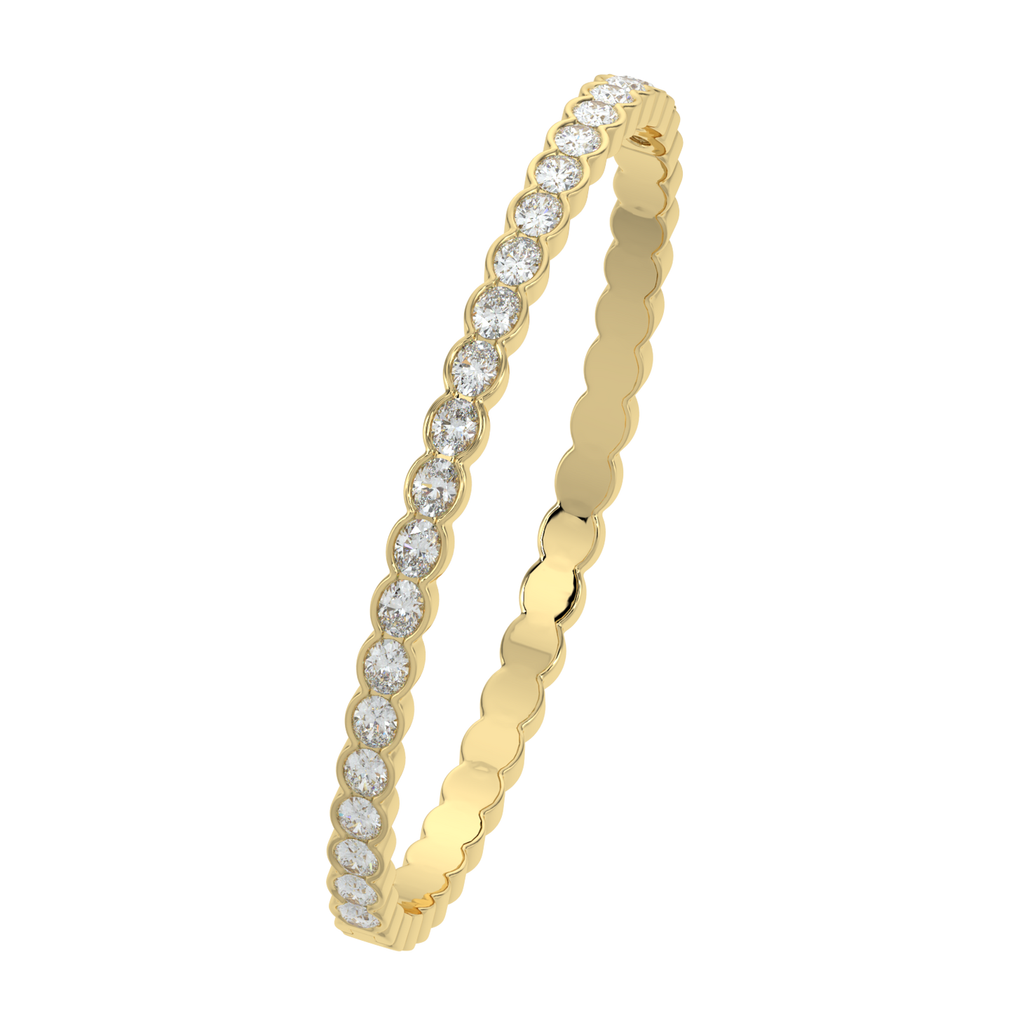 Oval Cut Diamond Bracelet-Yellow Gold