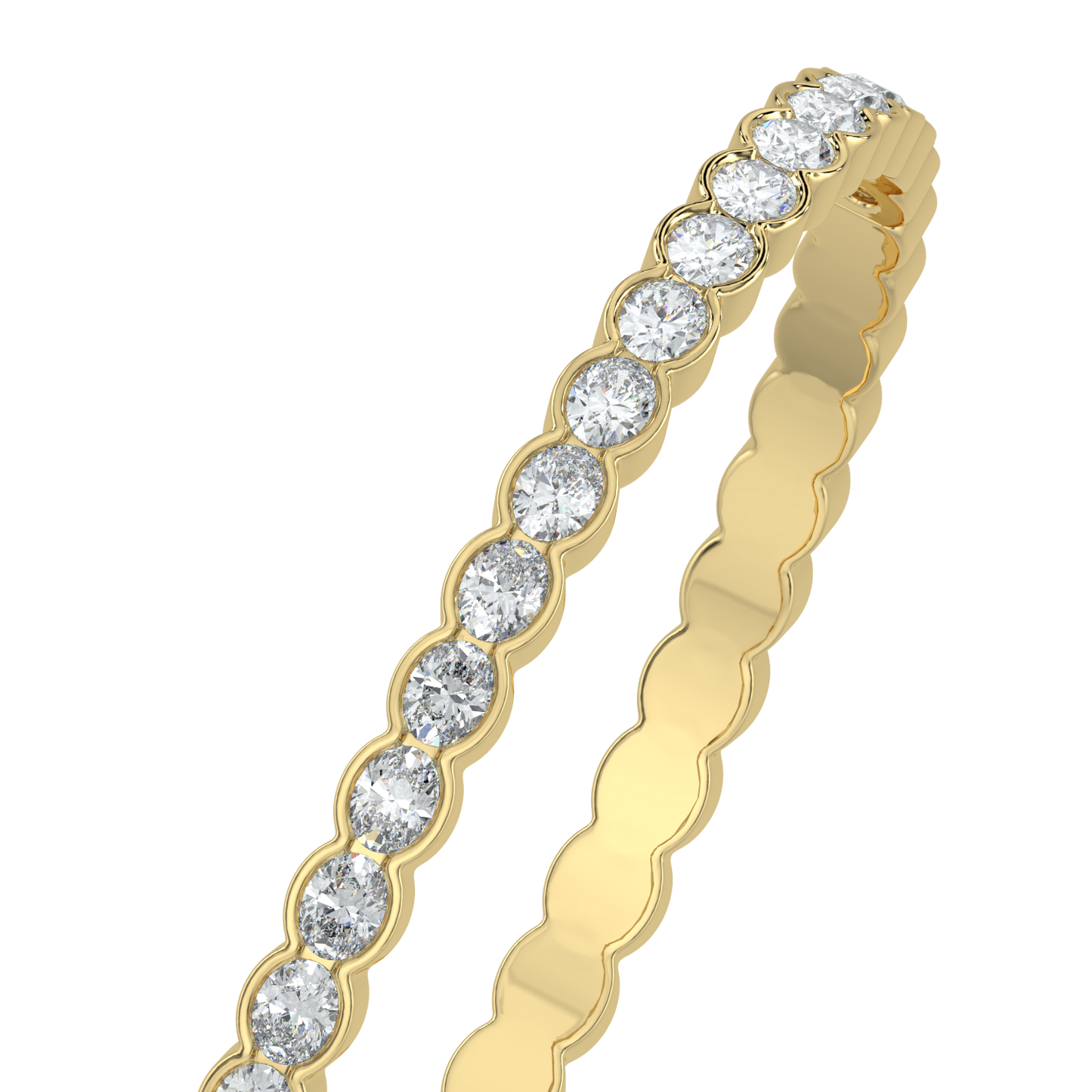 Oval Cut Diamond Bracelet-Yellow Gold