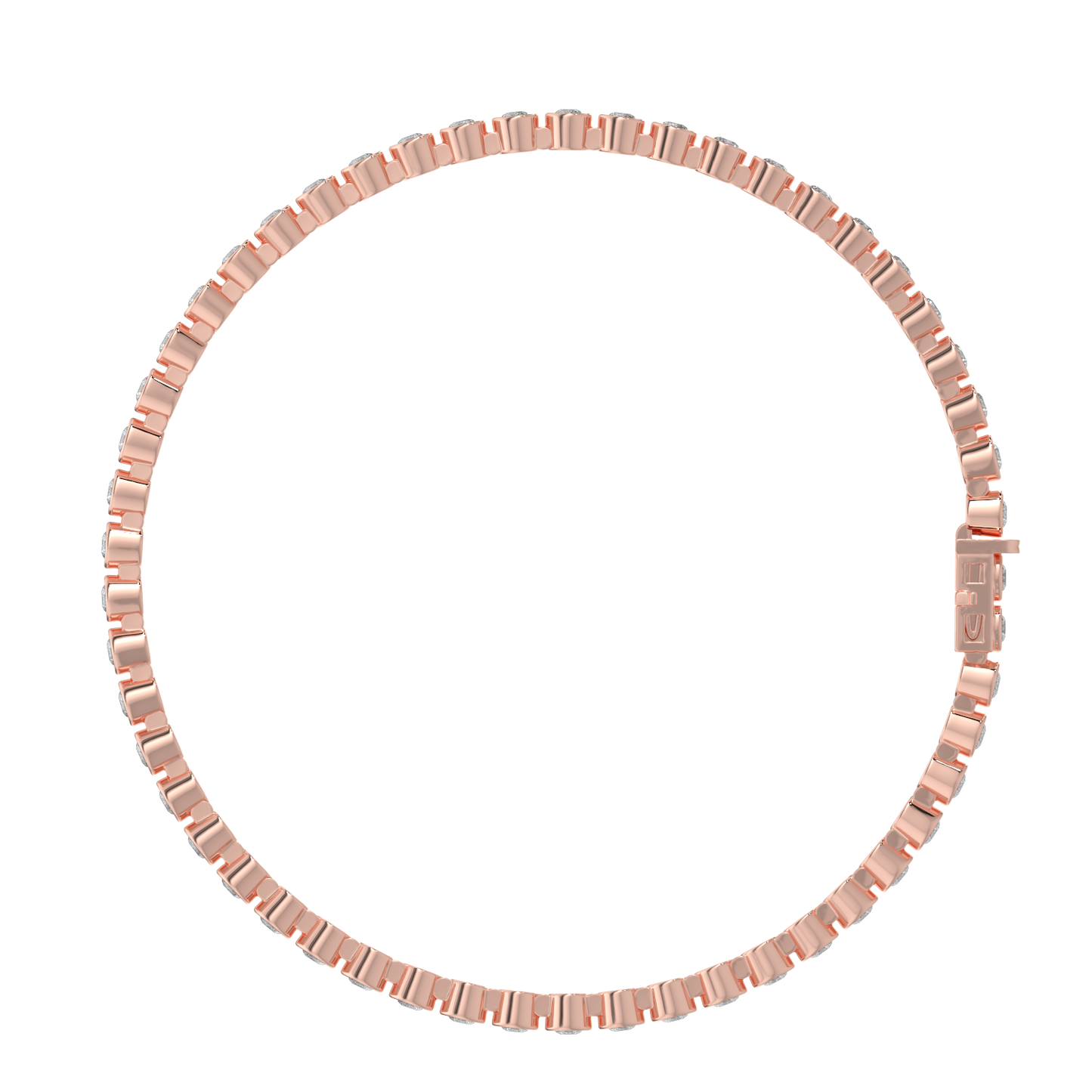 Round Tennis Diamond Bracelet-Rose Gold