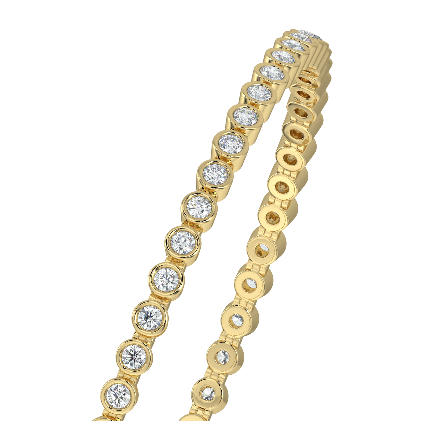 Round Tennis Diamond Bracelet-Yellow Gold