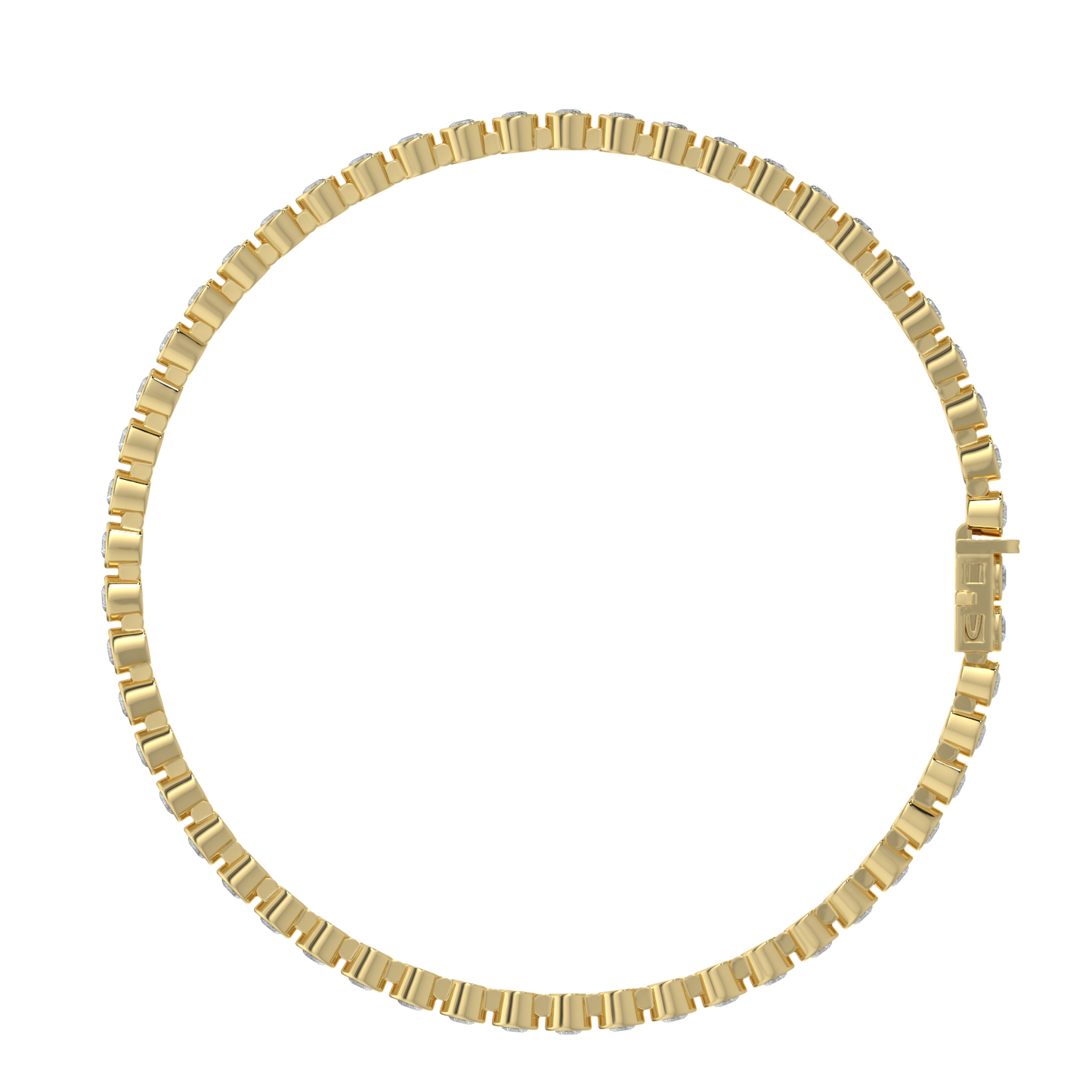 Round Tennis Diamond Bracelet-Yellow Gold