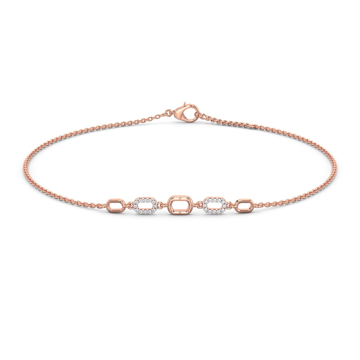 Subtle Connections Diamond Bracelet-Rose Gold