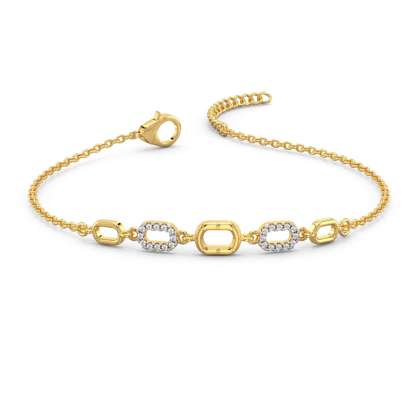 Subtle Connections Diamond Bracelet-Yellow Gold