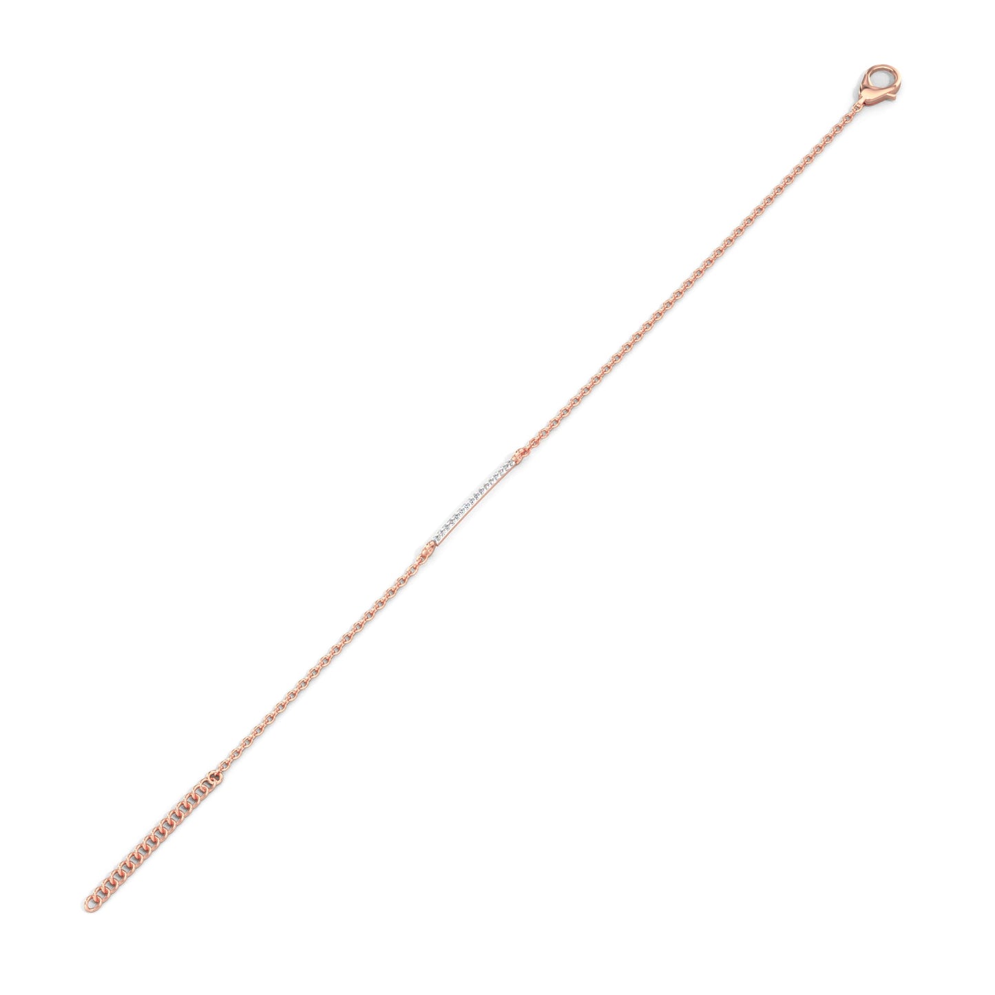 Sleek Sparkle Diamond Bracelet-Rose Gold