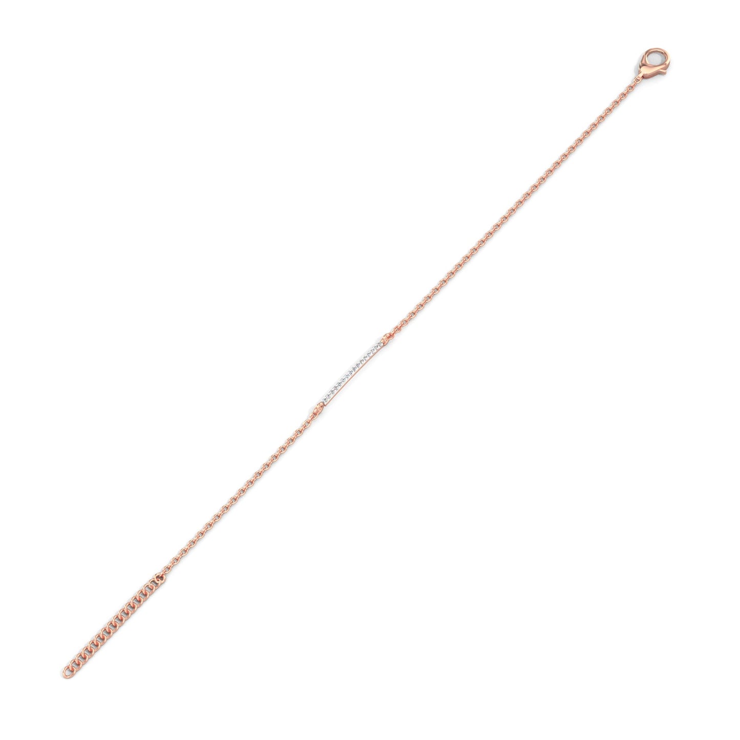 Sleek Sparkle Diamond Bracelet-Rose Gold