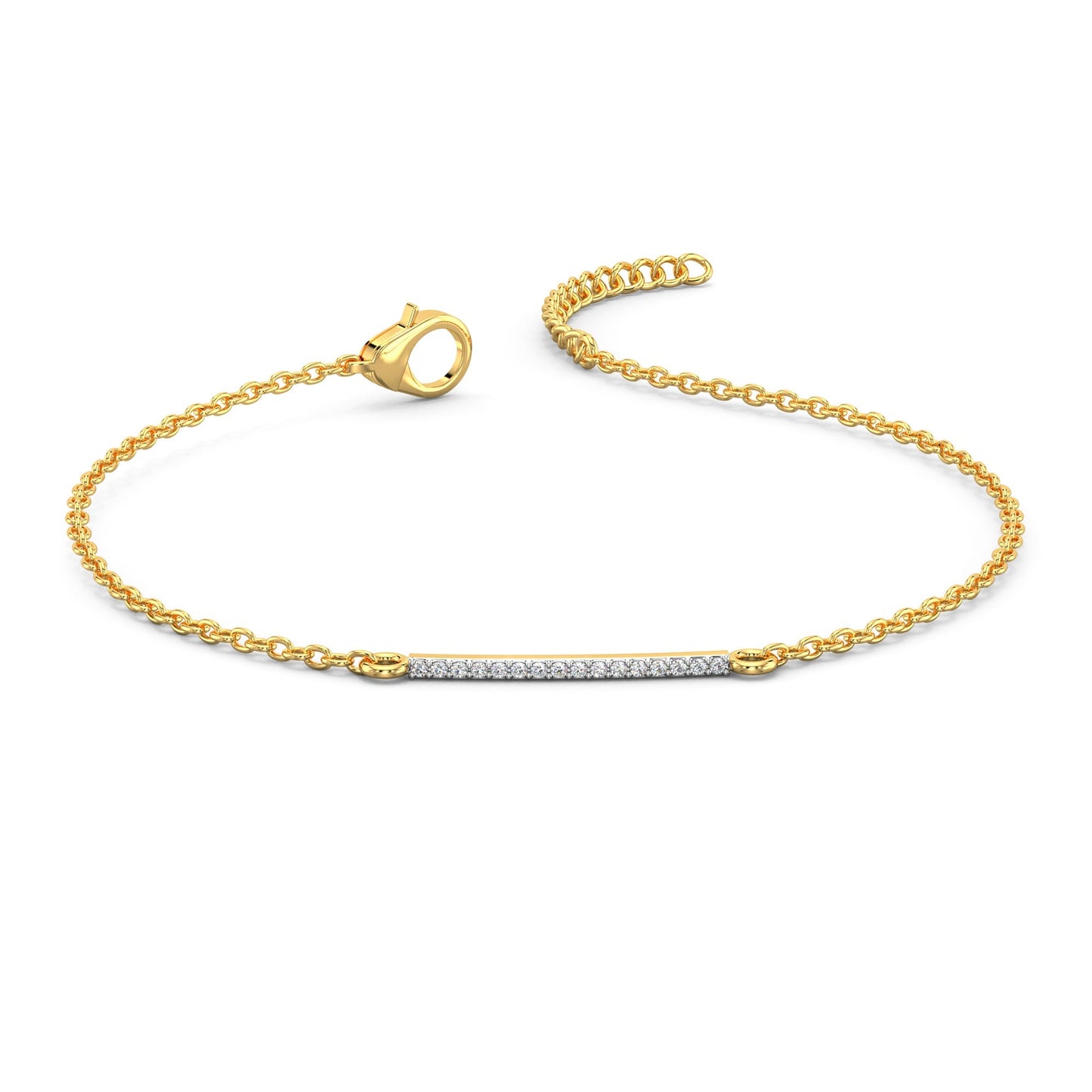 Sleek Sparkle Diamond Bracelet-Yellow Gold