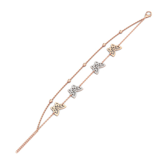 Luminous Wings Diamond Bracelet-Rose Gold