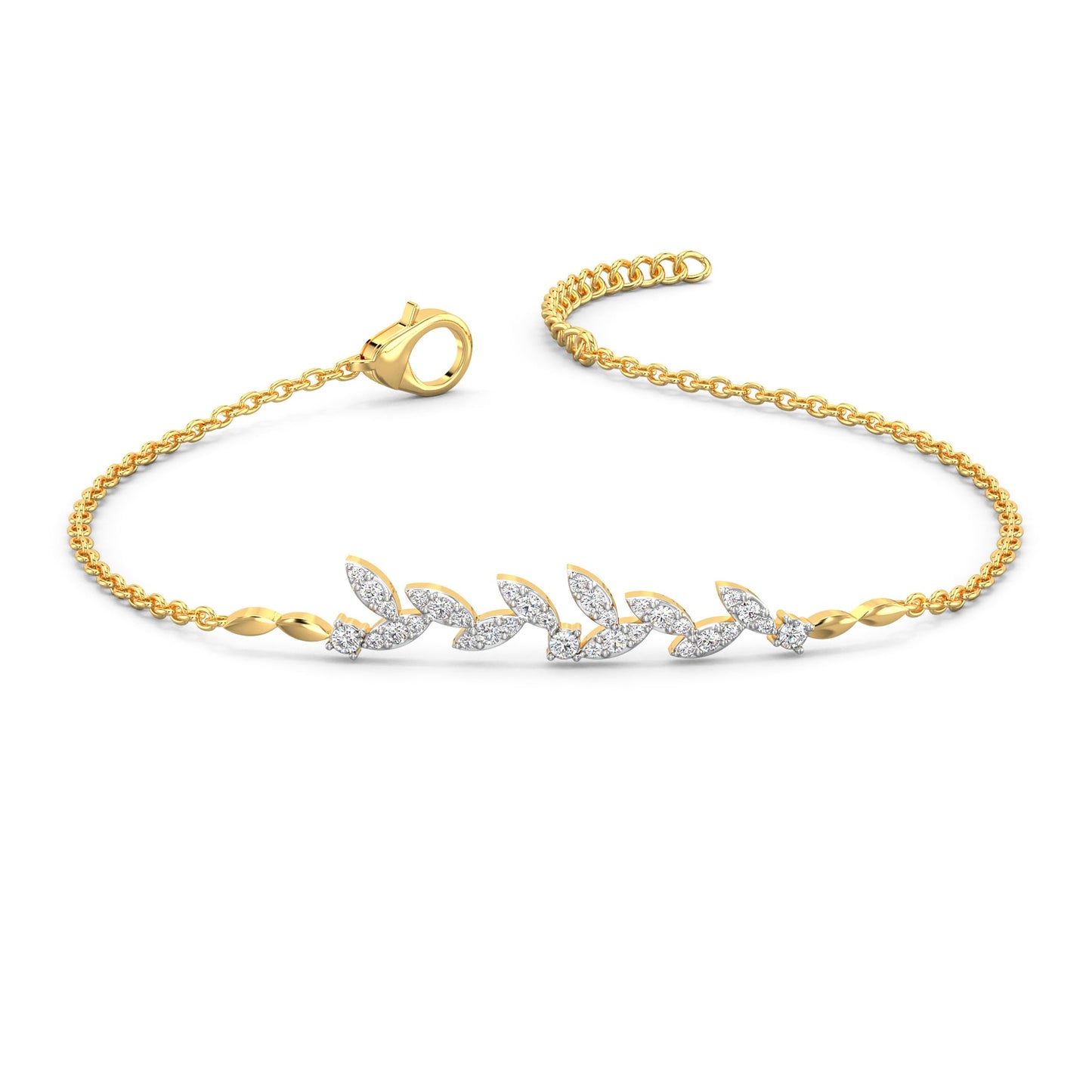 Soft Petal Glow Bracelet-Yellow Gold