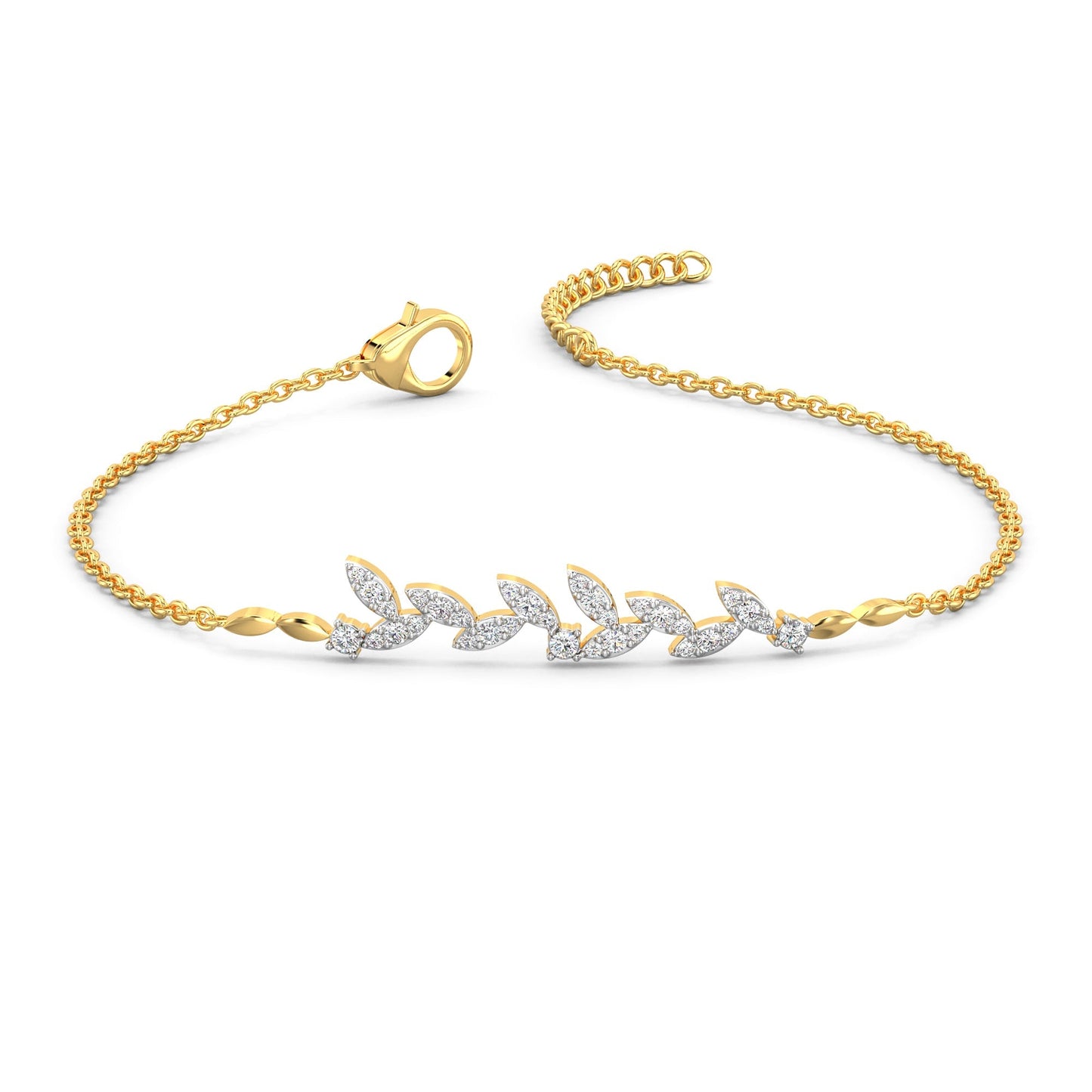 Soft Petal Glow Bracelet-Yellow Gold
