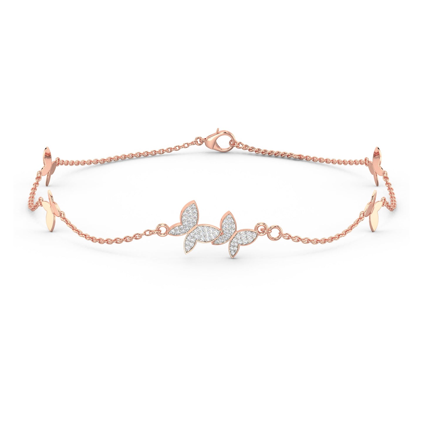 Graceful Flutter Diamond Bracelet-Rose Gold