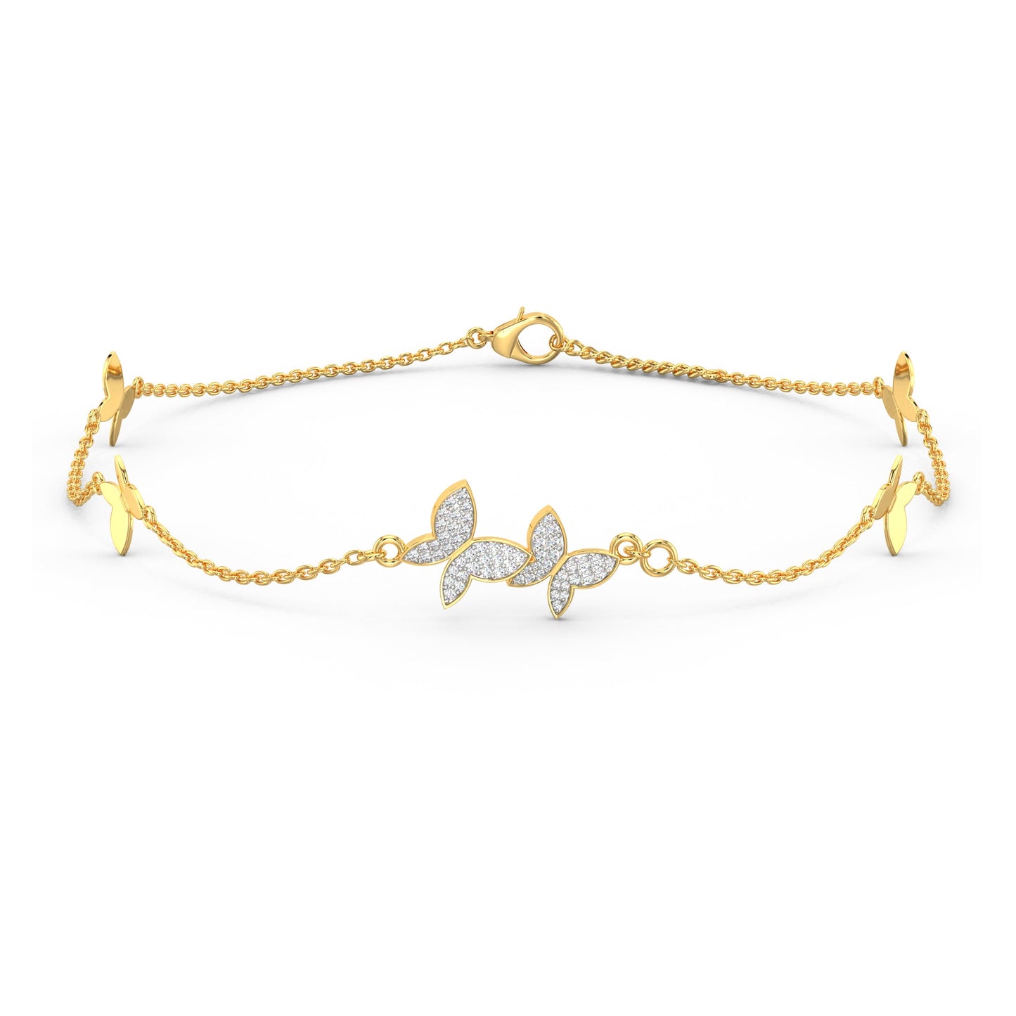Graceful Flutter Diamond Bracelet-Yellow Gold
