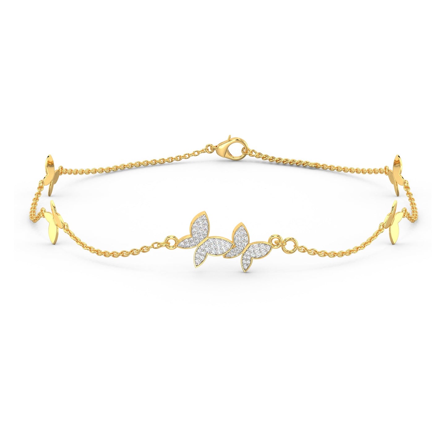 Graceful Flutter Diamond Bracelet-Yellow Gold