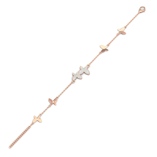 Graceful Flutter Diamond Bracelet-Rose Gold